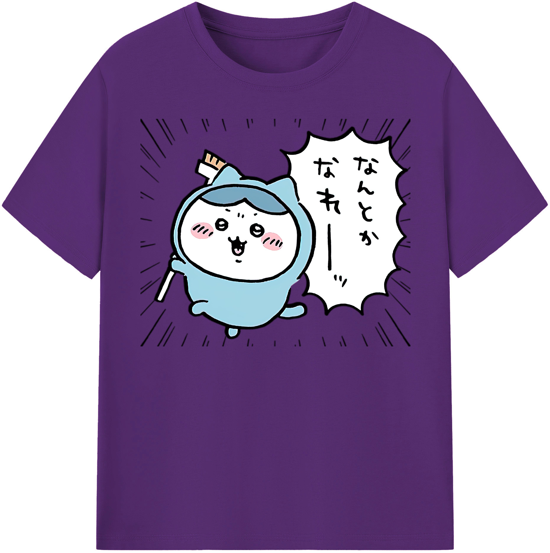 （画像用） ちいかわ ハチワレ Chii-kawa hachiware 綿100％半袖Tシャツ（フロントプリント）