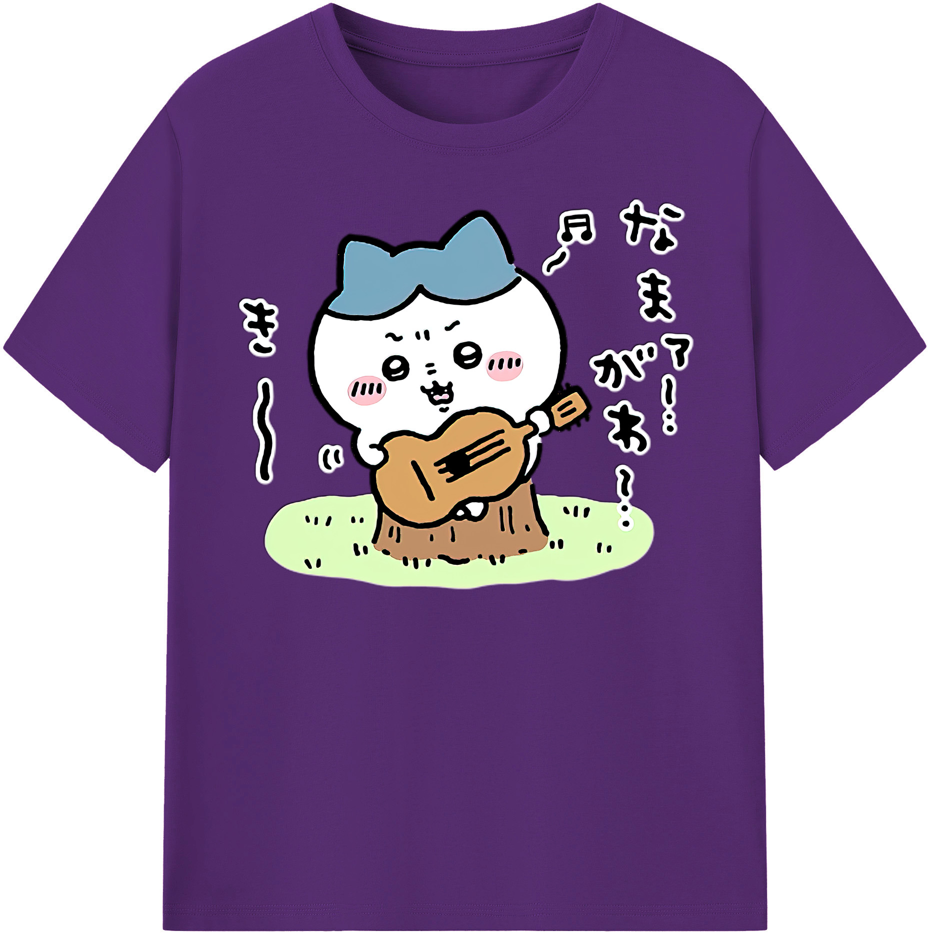 （画像用） ちいかわ ハチワレ Chii-kawa hachiware 綿100％半袖Tシャツ（フロントプリント）