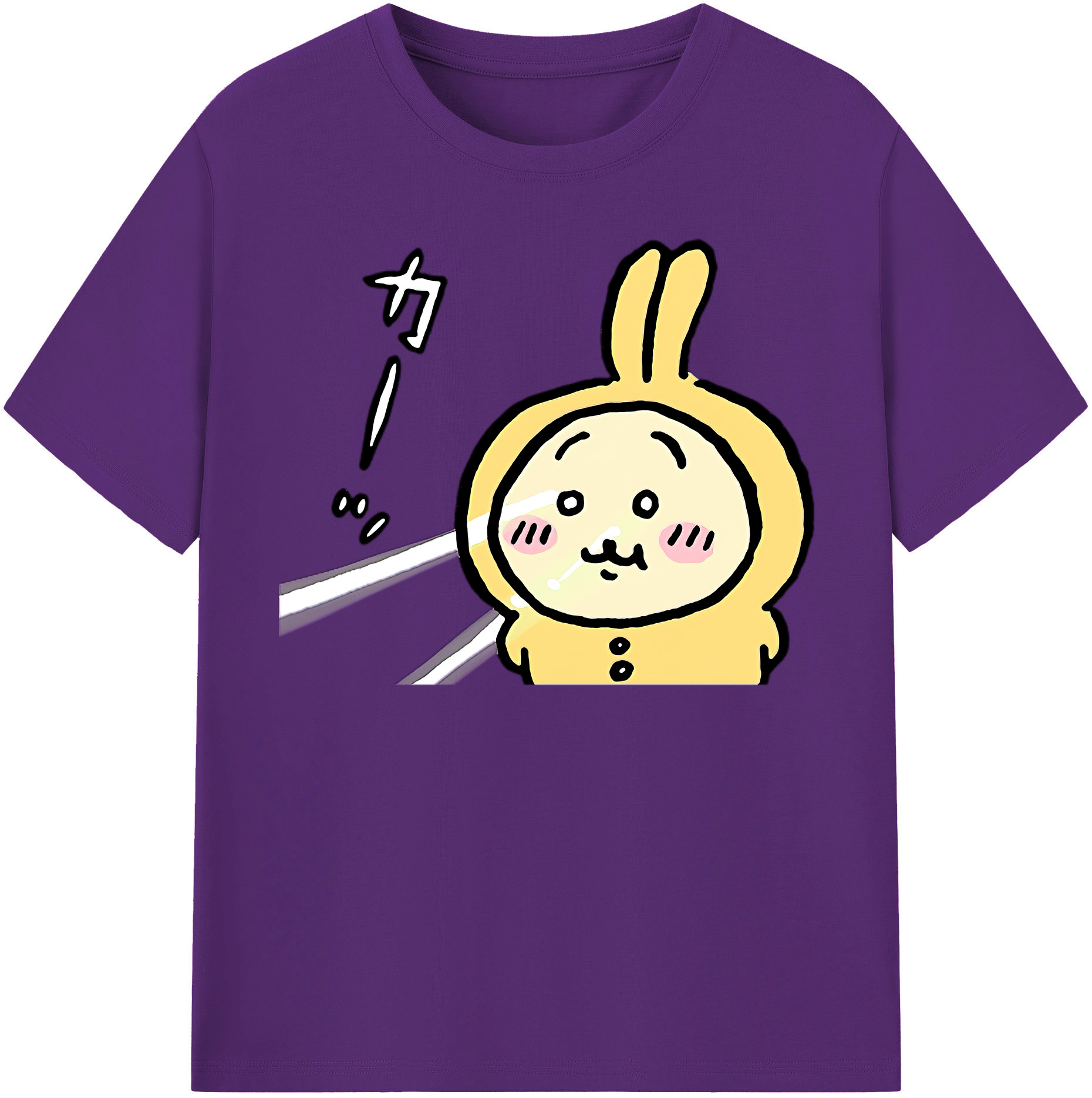 （画像用） ちいかわ うさぎ Chii-kawa usagi 綿100％半袖Tシャツ（フロントプリント）
