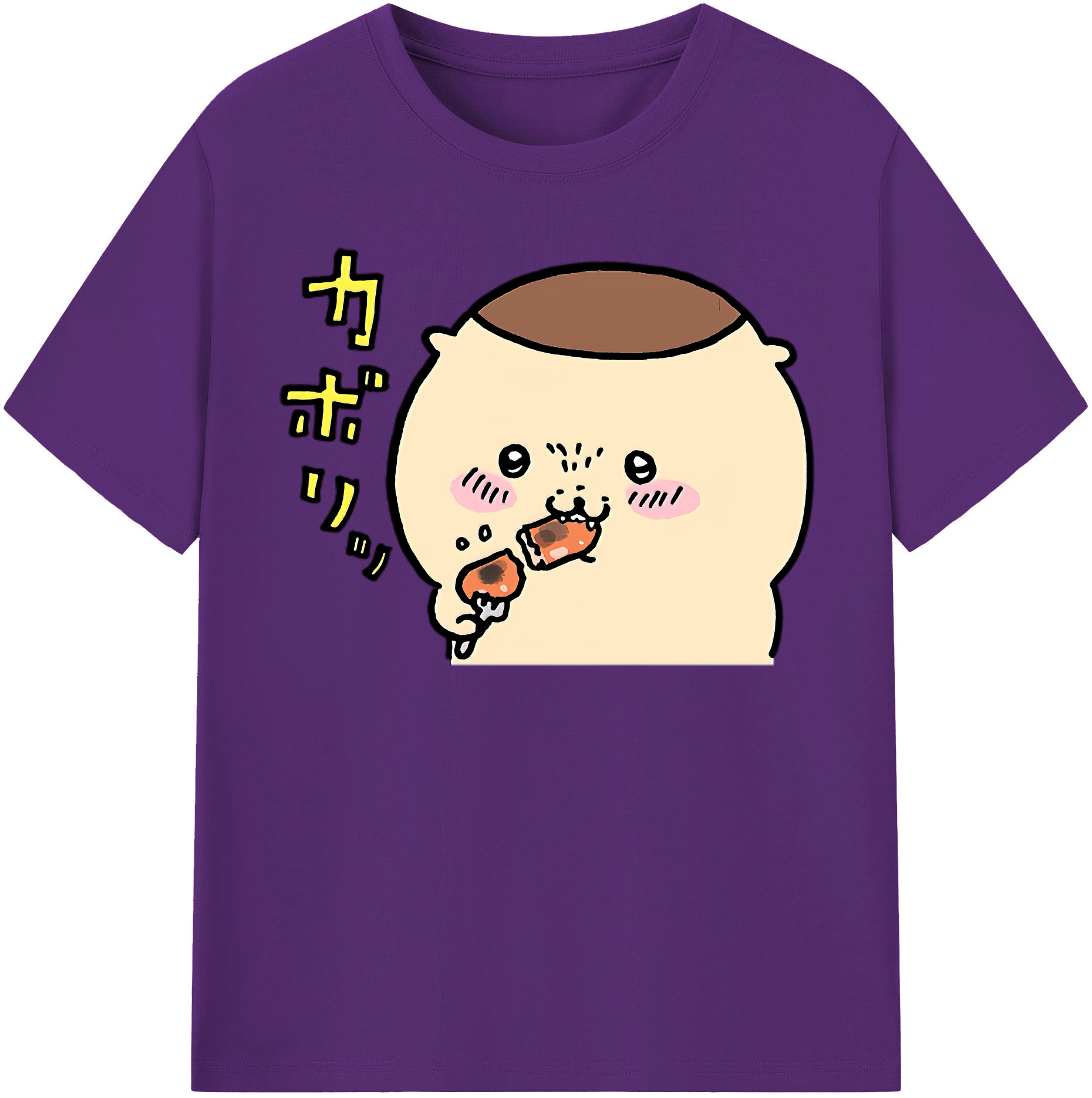 （画像用） ちいかわ くりまんじゅう Chii-kawa kuri manjū 綿100％半袖Tシャツ（フロントプリント）