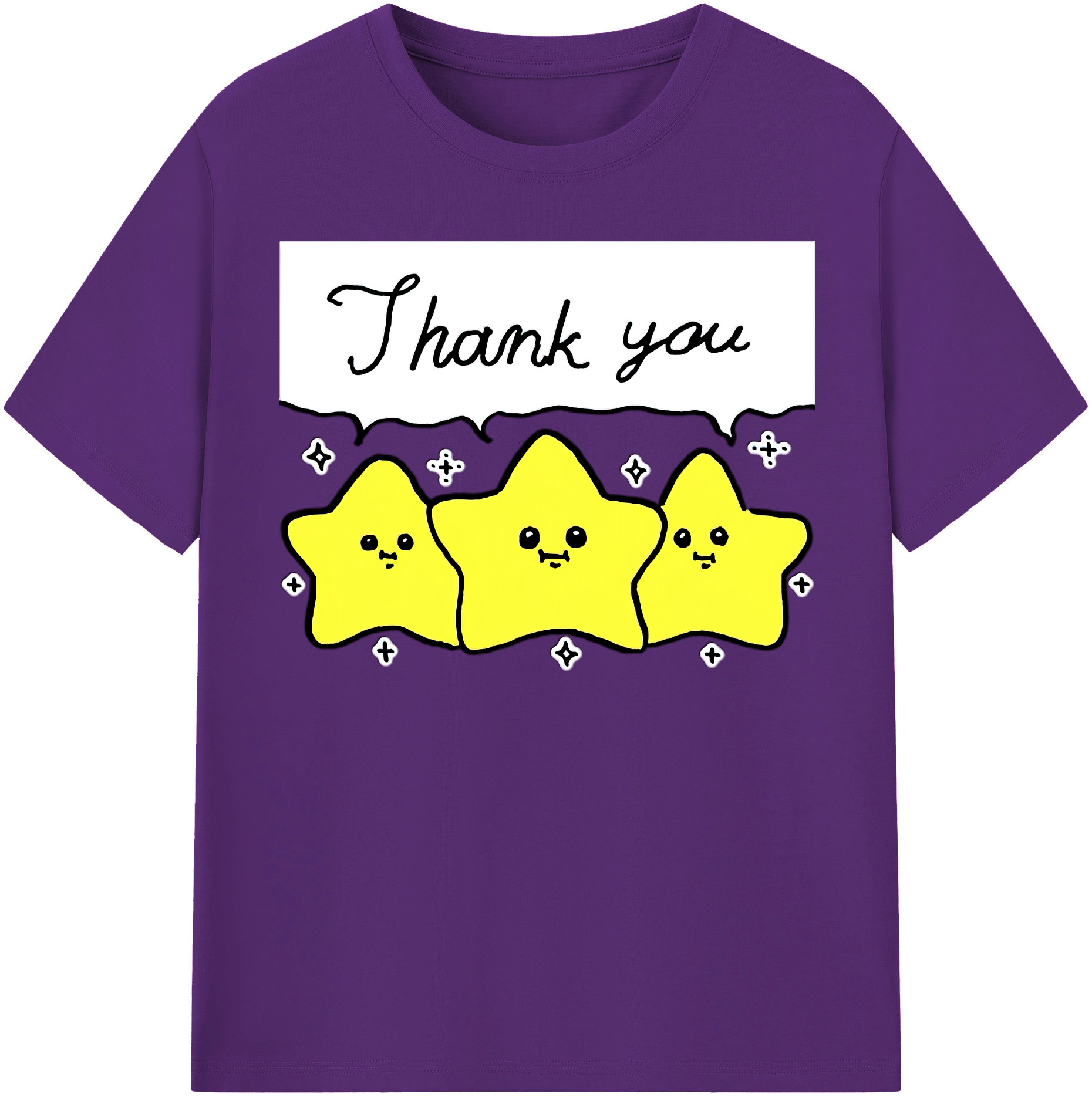 （画像用） ちいかわ 流れ星 Chii-kawa Shooting star 綿100％半袖Tシャツ（フロントプリント）