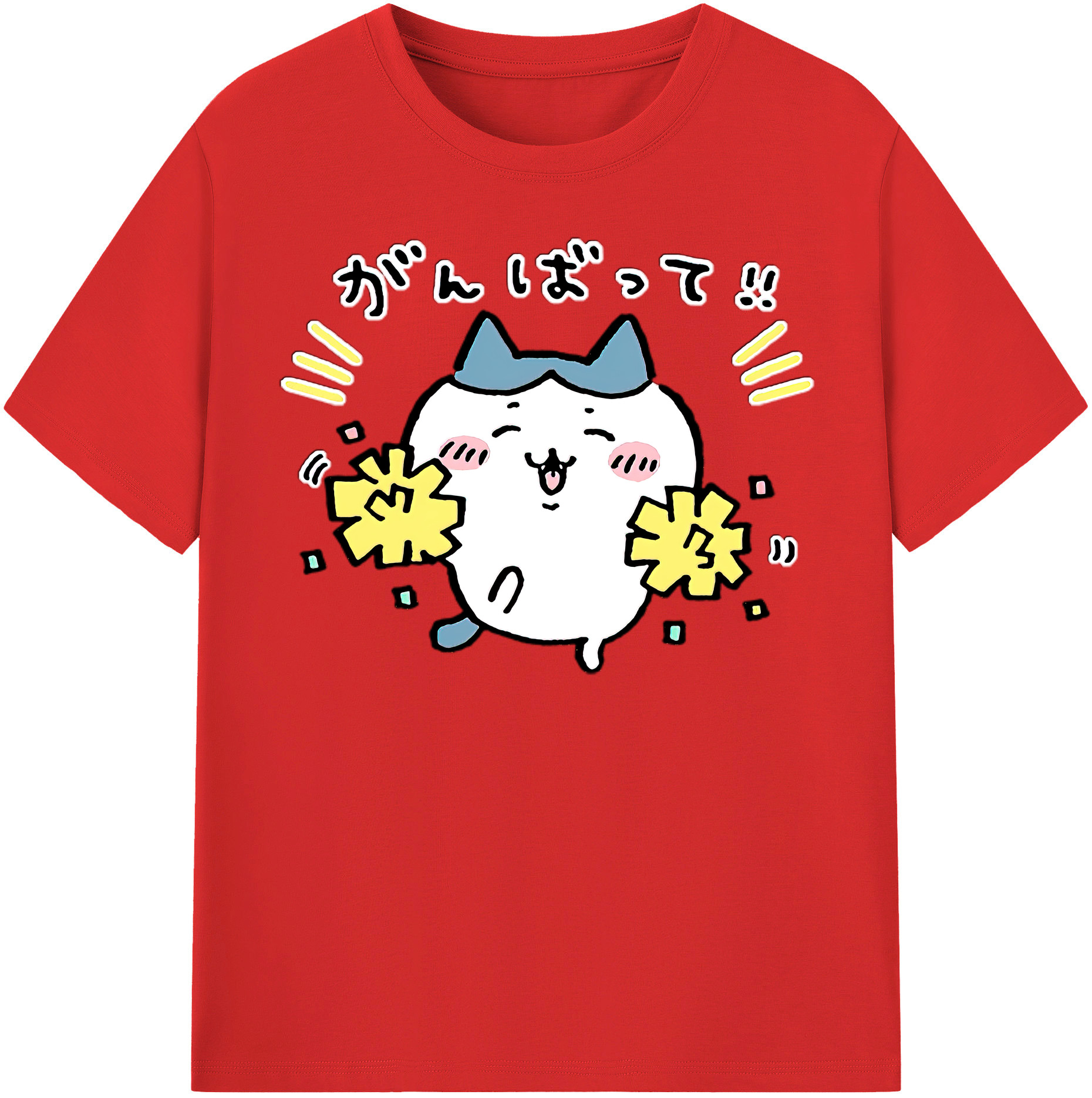 （画像用） ちいかわ ハチワレ Chii-kawa hachiware 綿100％半袖Tシャツ（フロントプリント）