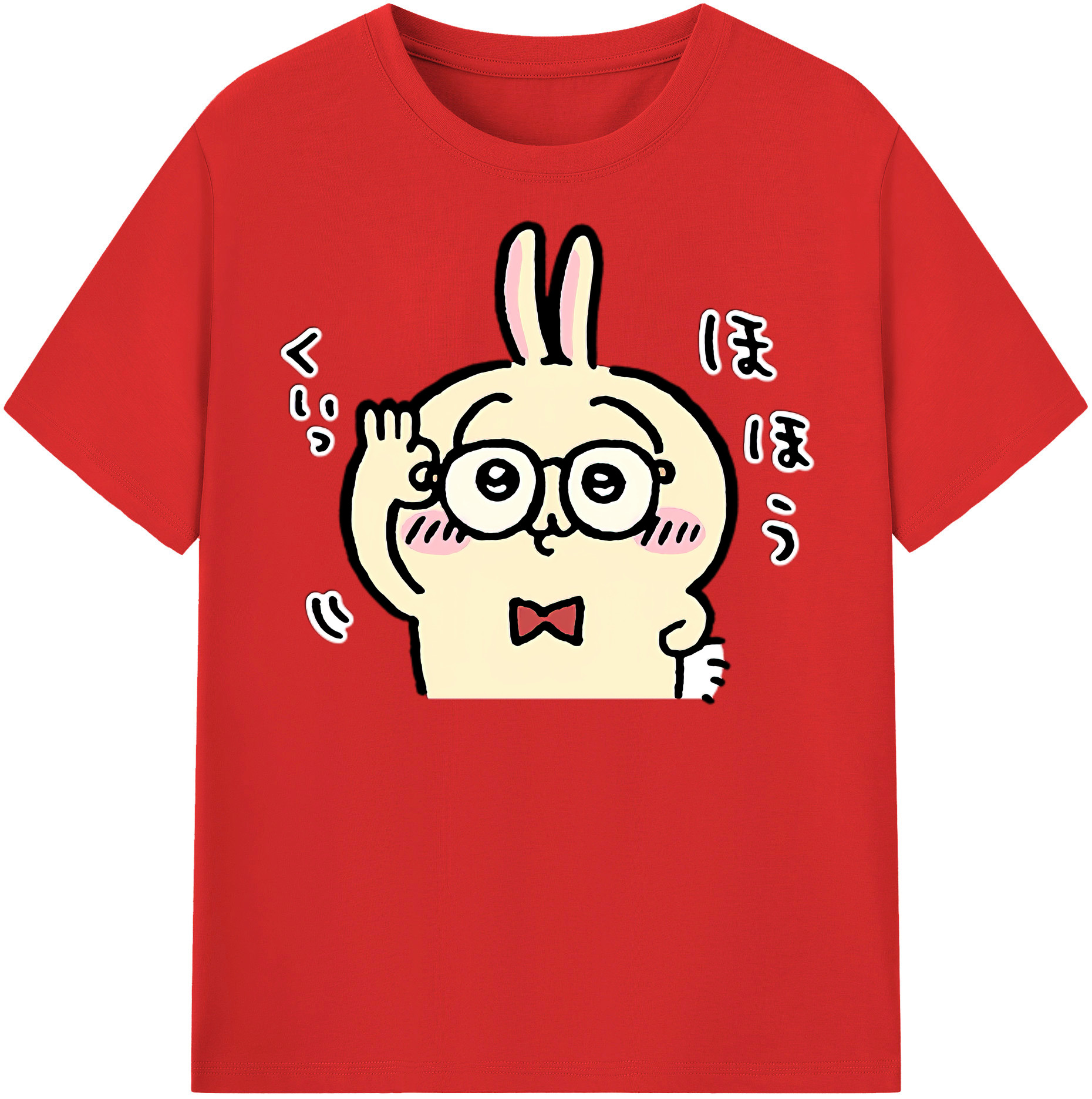 （画像用） ちいかわ うさぎ Chii-kawa usagi 綿100％半袖Tシャツ（フロントプリント）