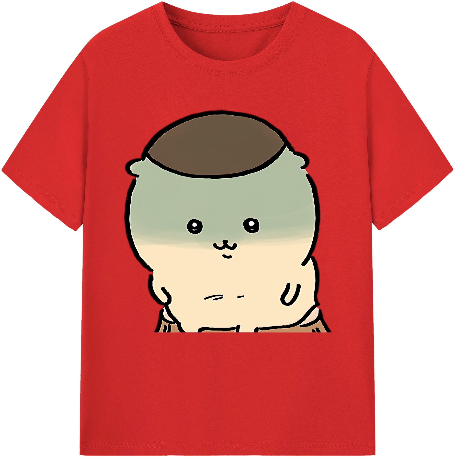 （画像用） ちいかわ くりまんじゅう Chii-kawa kuri manjū 綿100％半袖Tシャツ（フロントプリント）