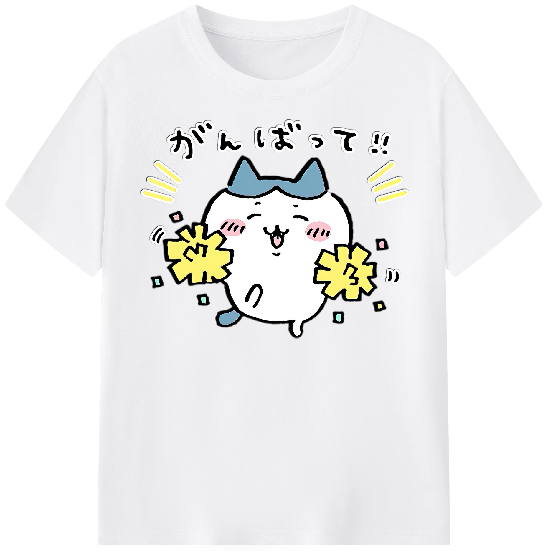 （画像用） ちいかわ ハチワレ Chii-kawa hachiware 綿100％半袖Tシャツ（フロントプリント）