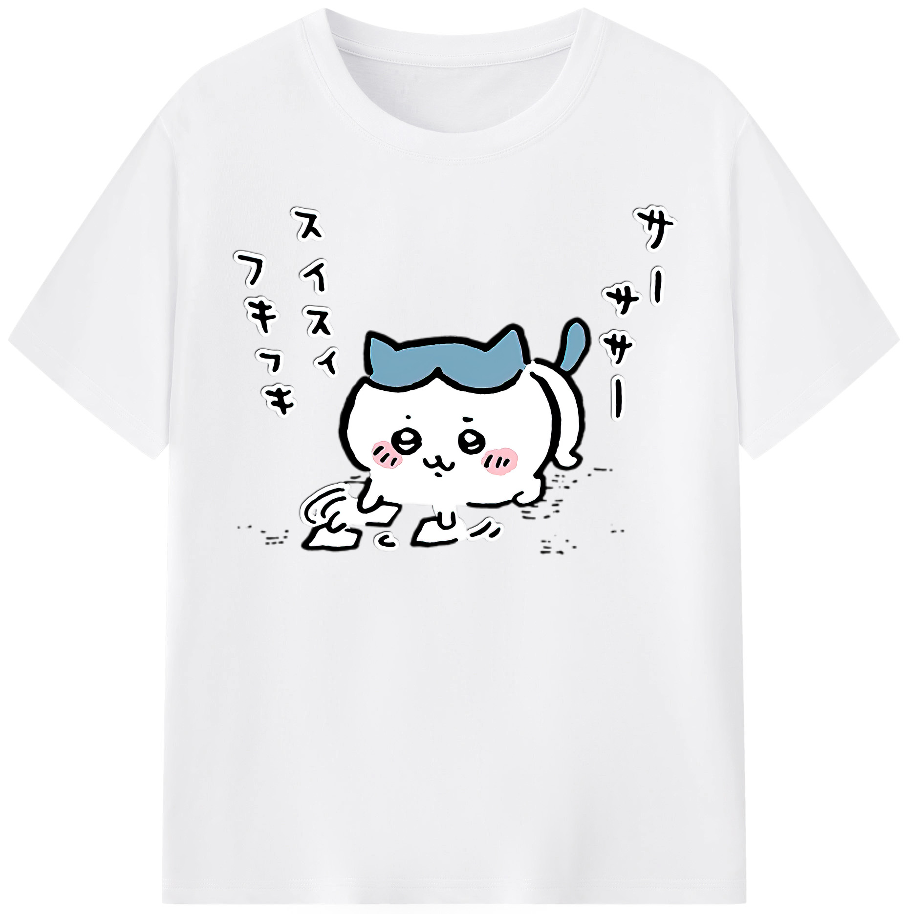 （画像用） ちいかわ ハチワレ Chii-kawa hachiware 綿100％半袖Tシャツ（フロントプリント）