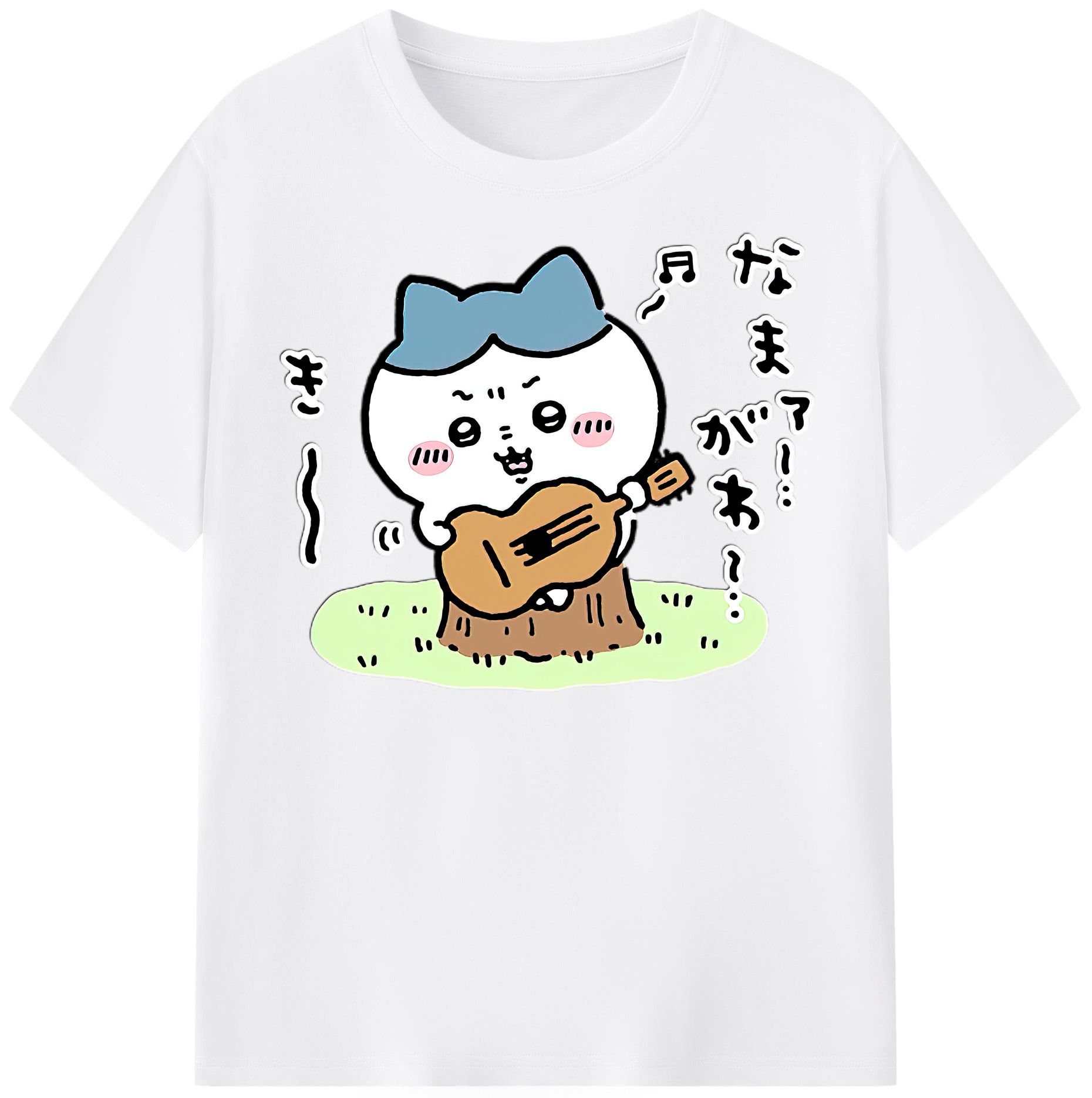 （画像用） ちいかわ ハチワレ Chii-kawa hachiware 綿100％半袖Tシャツ（フロントプリント）