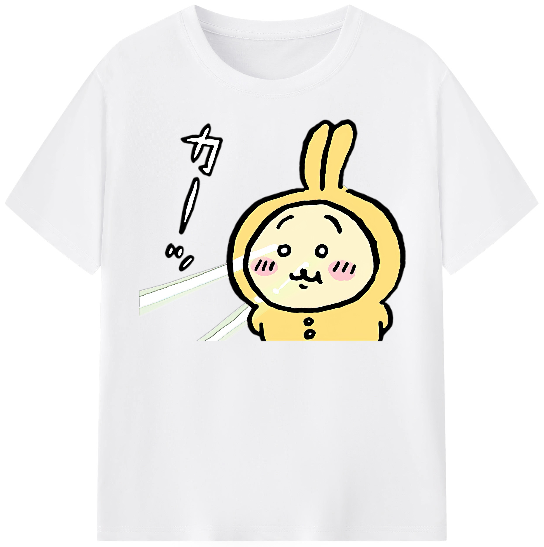 （画像用） ちいかわ うさぎ Chii-kawa usagi 綿100％半袖Tシャツ（フロントプリント）