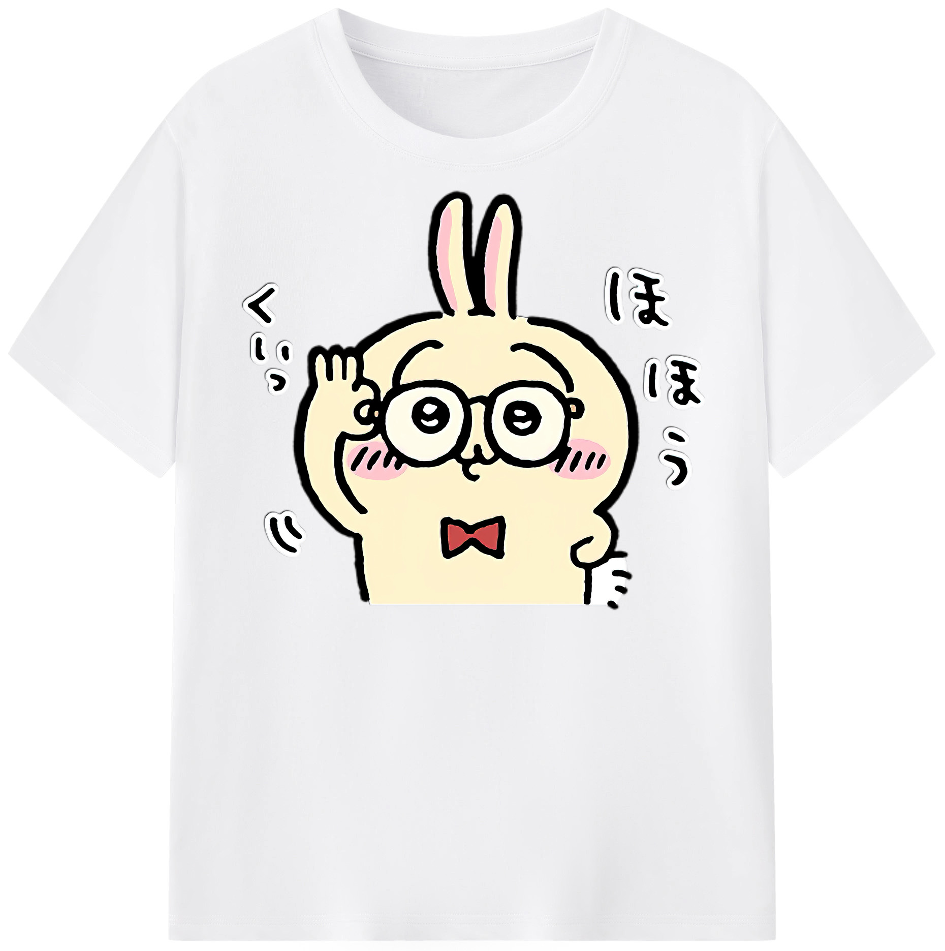 （画像用） ちいかわ うさぎ Chii-kawa usagi 綿100％半袖Tシャツ（フロントプリント）
