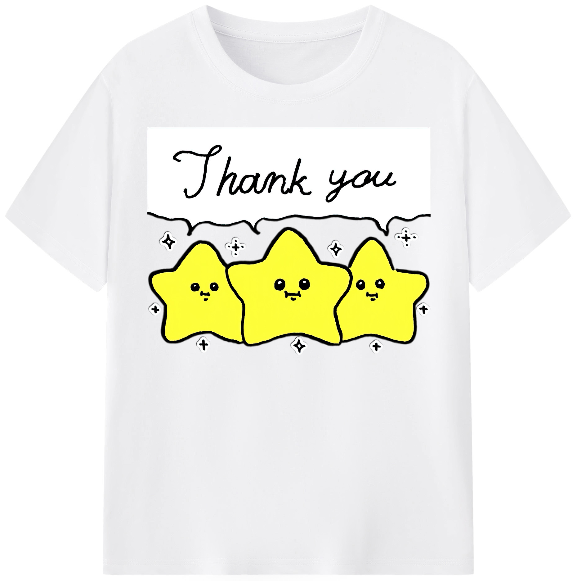 （画像用） ちいかわ 流れ星 Chii-kawa Shooting star 綿100％半袖Tシャツ（フロントプリント）
