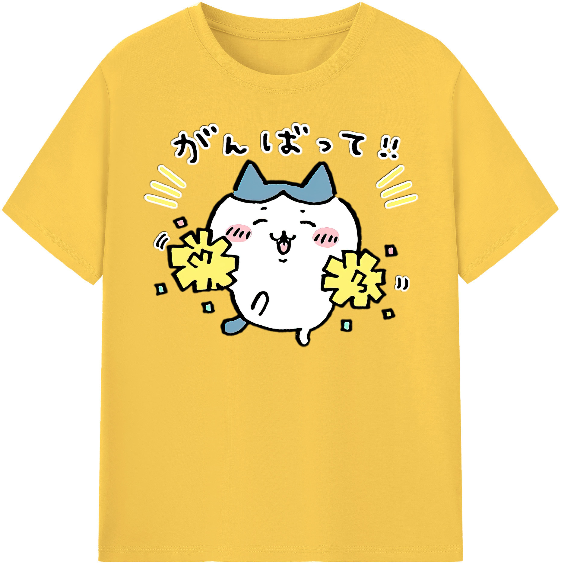 （画像用） ちいかわ ハチワレ Chii-kawa hachiware 綿100％半袖Tシャツ（フロントプリント）
