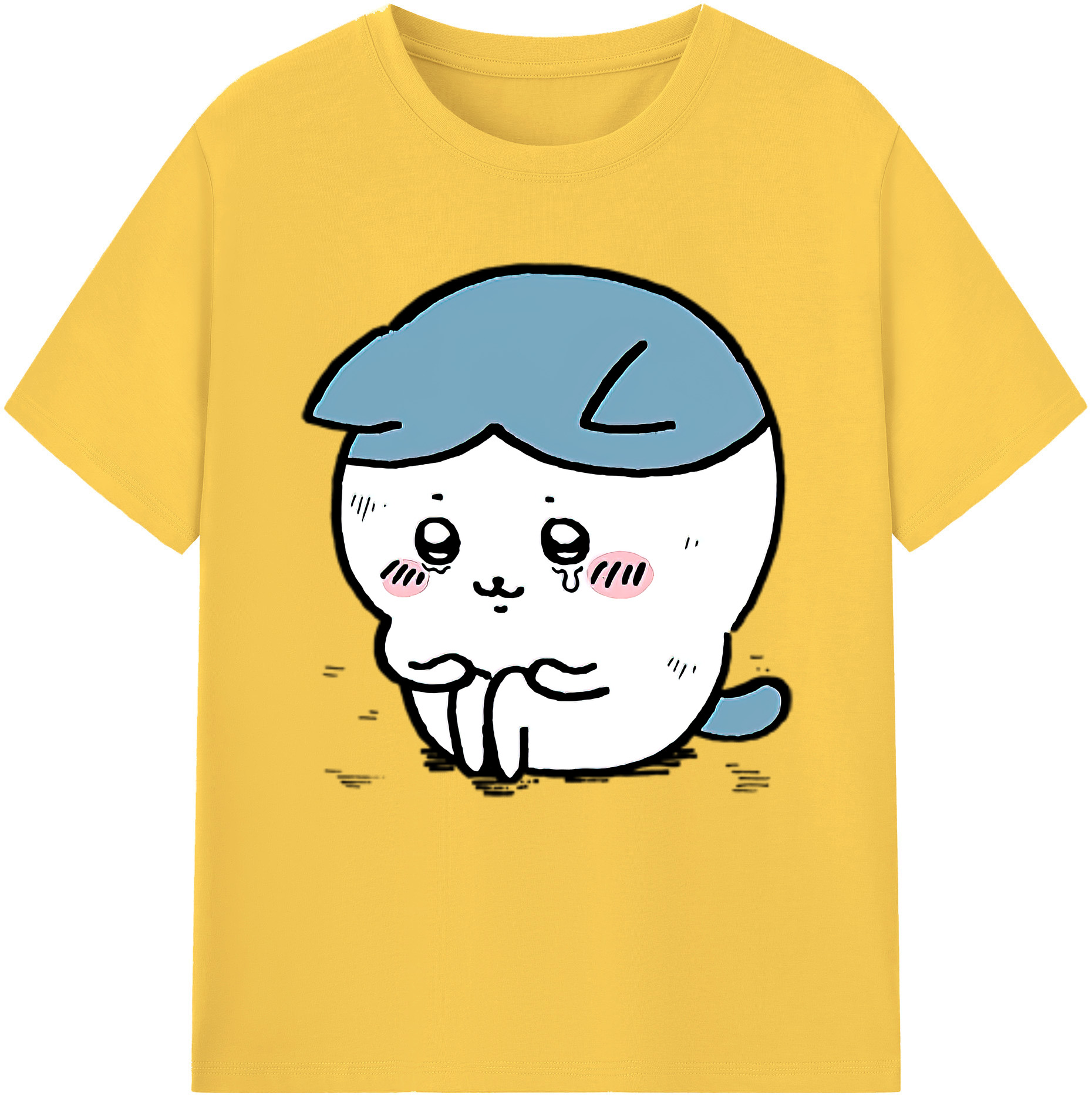 （画像用） ちいかわ ハチワレ Chii-kawa hachiware 綿100％半袖Tシャツ（フロントプリント）