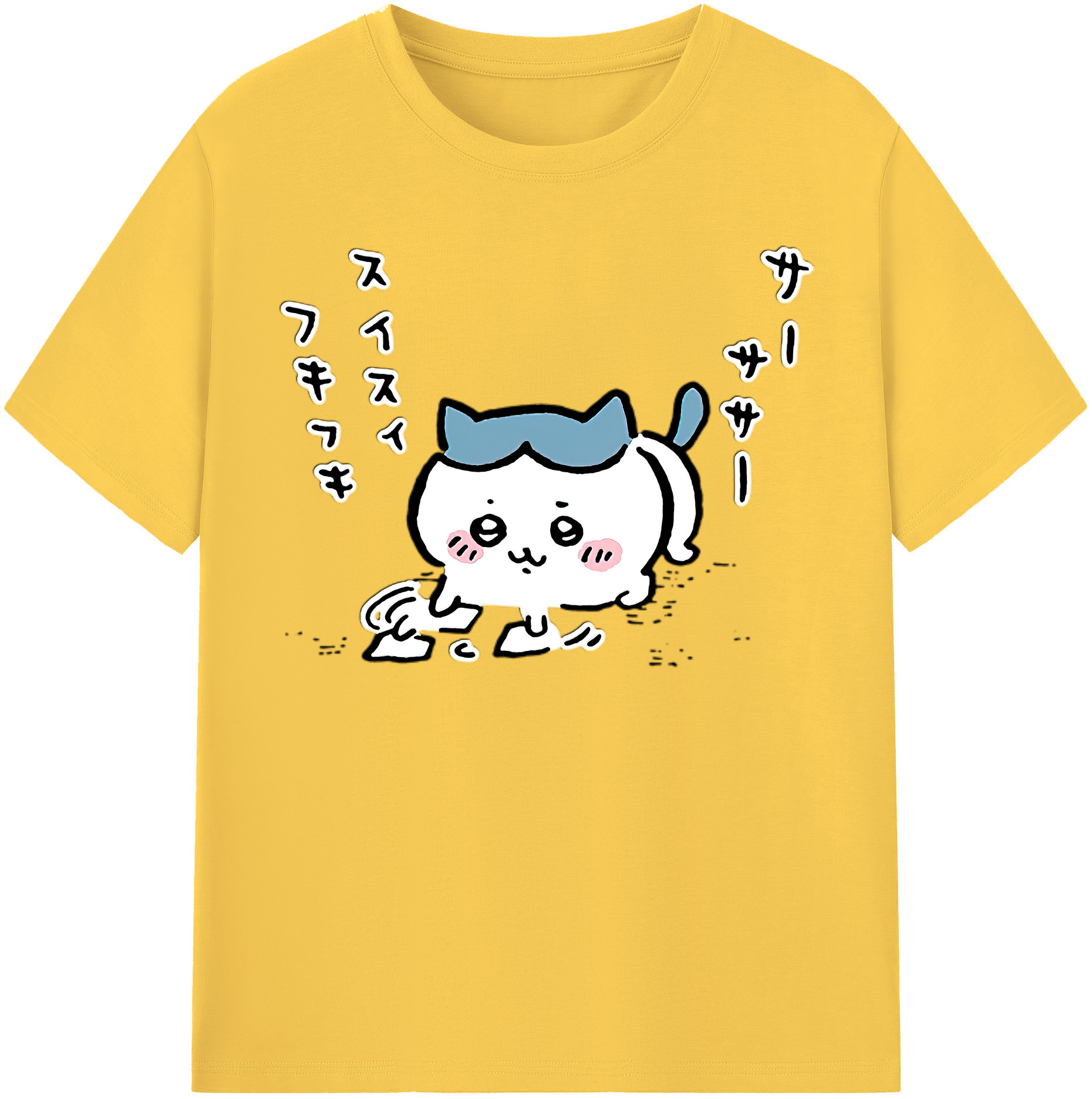 （画像用） ちいかわ ハチワレ Chii-kawa hachiware 綿100％半袖Tシャツ（フロントプリント）