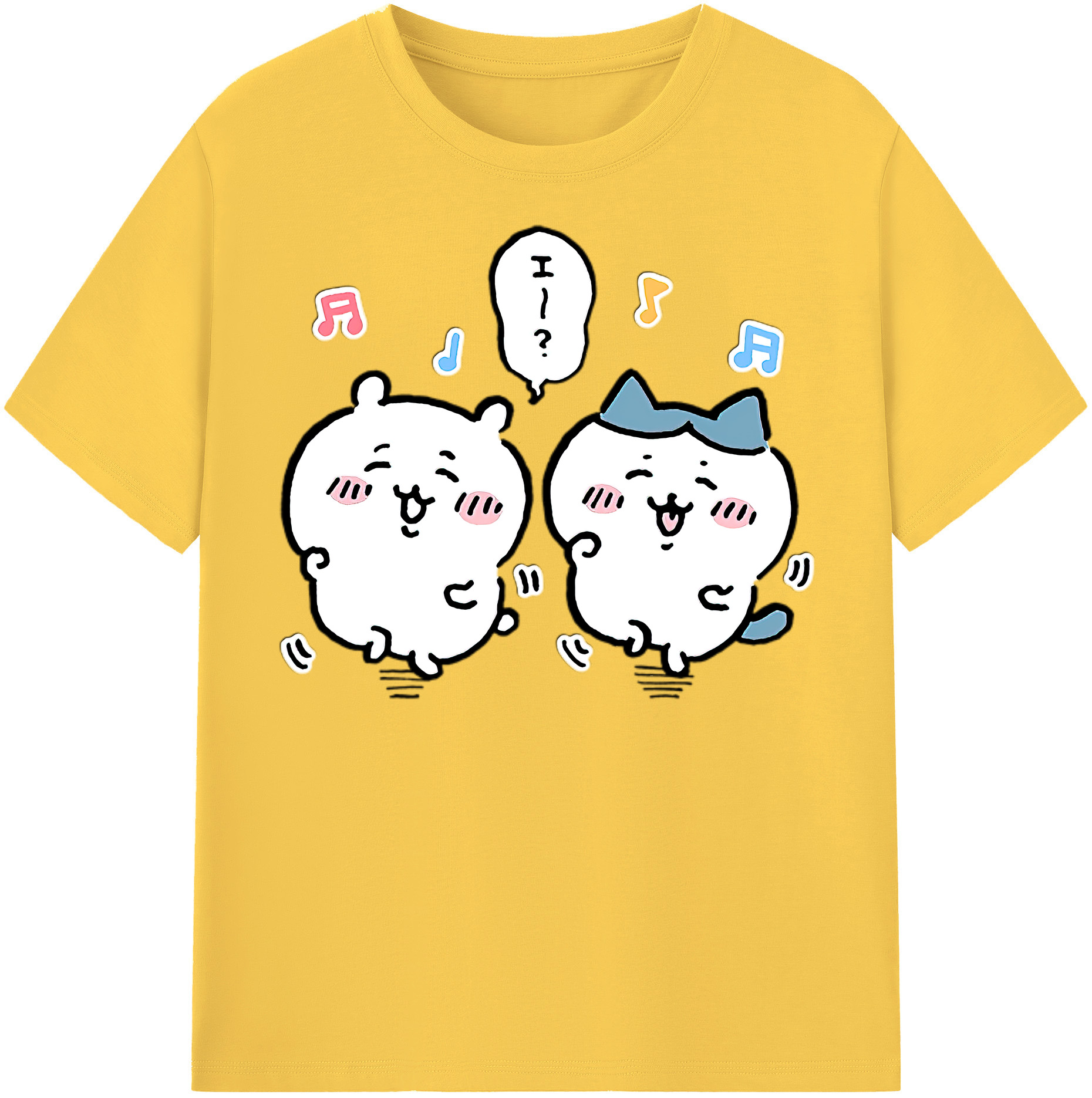 （画像用） ちいかわ ハチワレ Chii-kawa hachiware 綿100％半袖Tシャツ（フロントプリント）