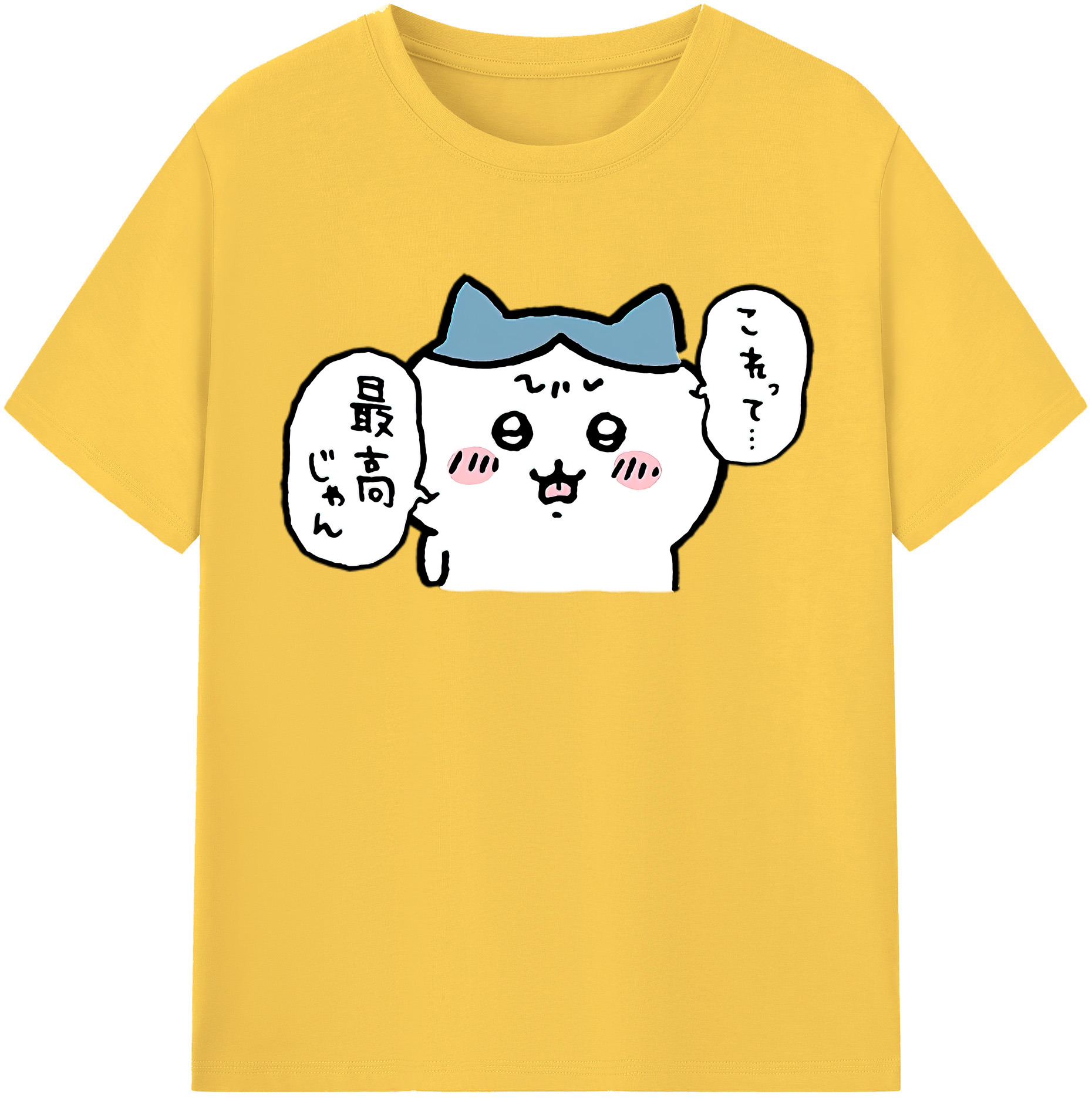（画像用） ちいかわ ハチワレ Chii-kawa hachiware 綿100％半袖Tシャツ（フロントプリント）