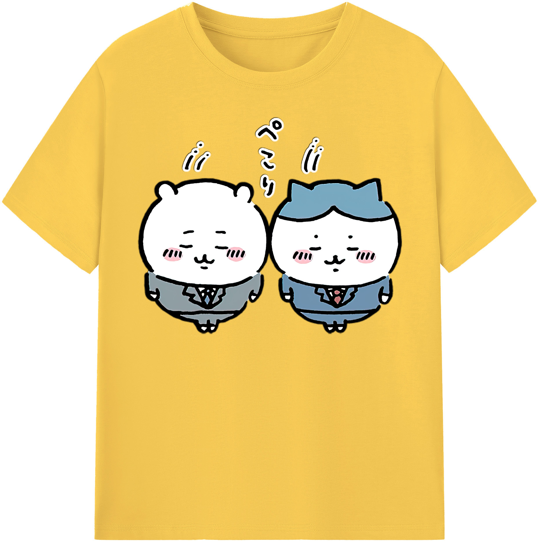 （画像用） ちいかわ ハチワレ Chii-kawa hachiware 綿100％半袖Tシャツ（フロントプリント）