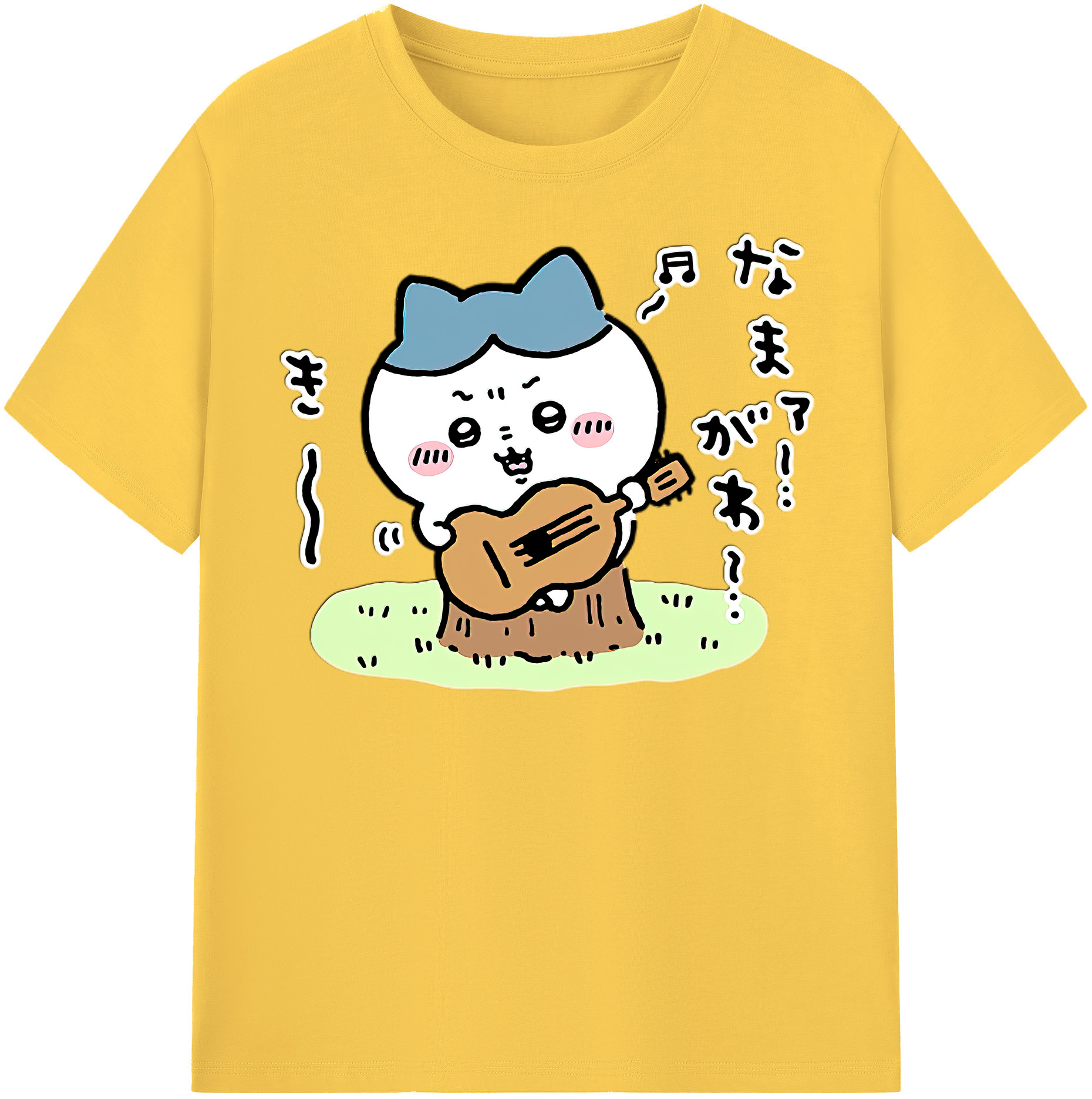 （画像用） ちいかわ ハチワレ Chii-kawa hachiware 綿100％半袖Tシャツ（フロントプリント）