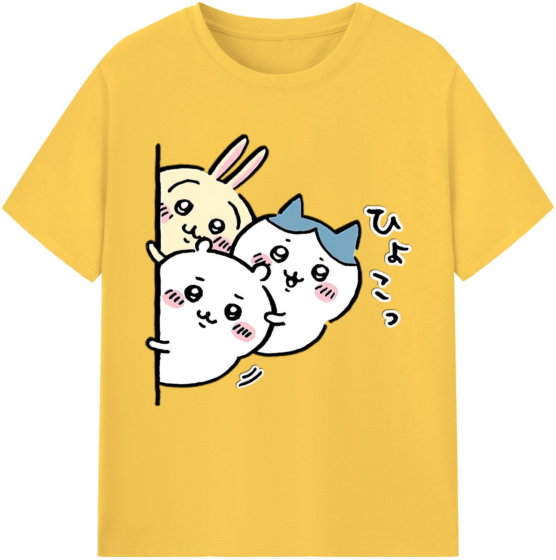 （画像用） ちいかわ うさぎ Chii-kawa usagi 綿100％半袖Tシャツ（フロントプリント）