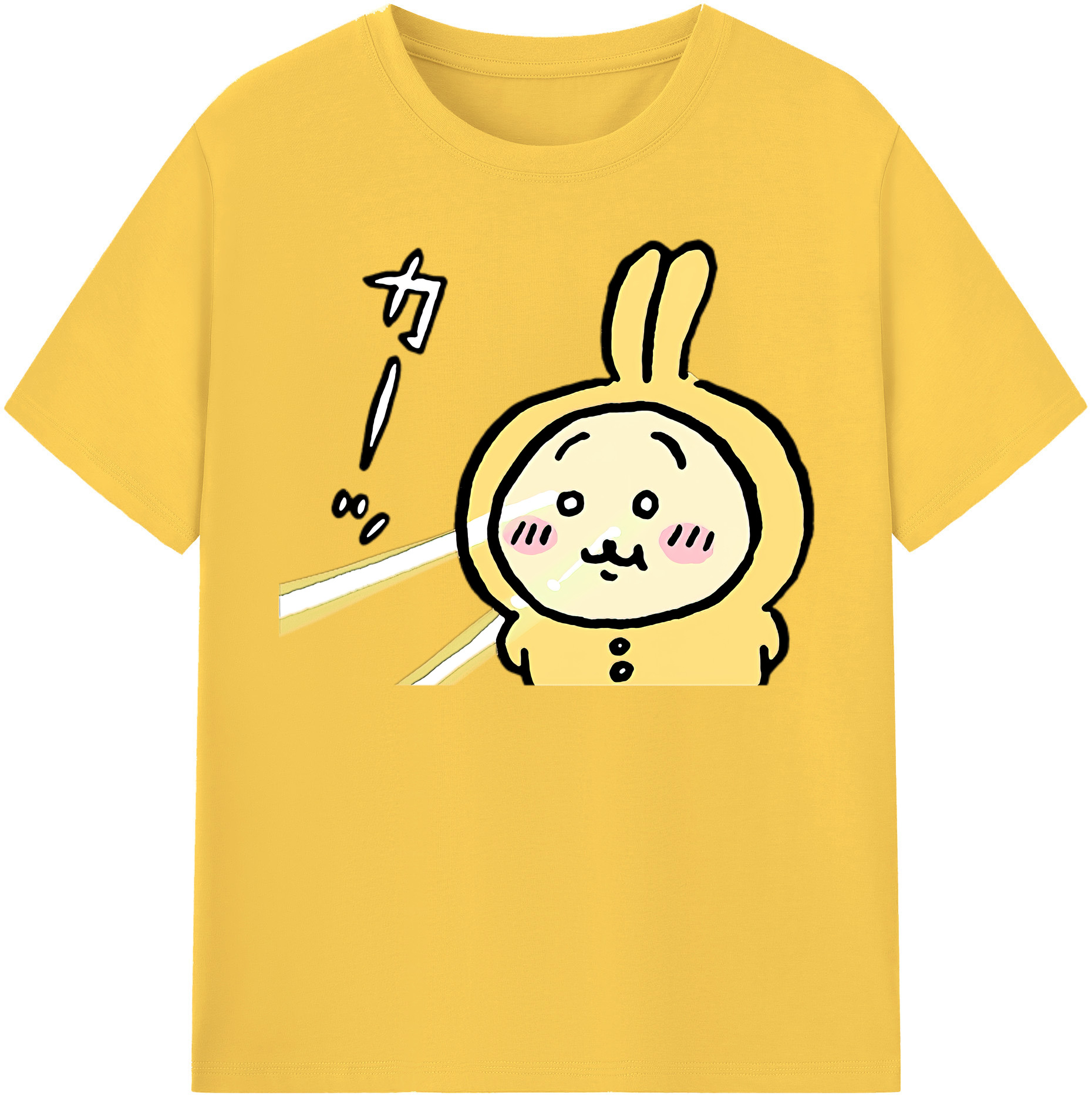 （画像用） ちいかわ うさぎ Chii-kawa usagi 綿100％半袖Tシャツ（フロントプリント）