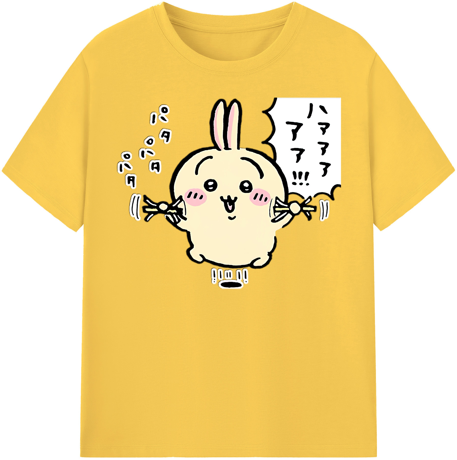（画像用） ちいかわ うさぎ Chii-kawa usagi 綿100％半袖Tシャツ（フロントプリント）