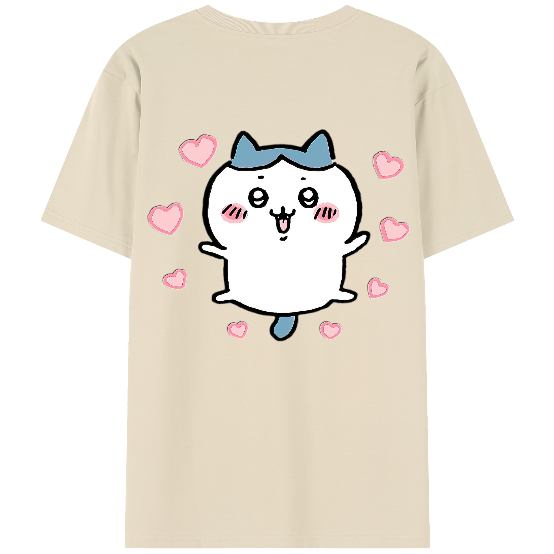 （画像用） ちいかわ ハチワレ Chii-kawa hachiware 綿100％半袖Tシャツ（背面プリント）