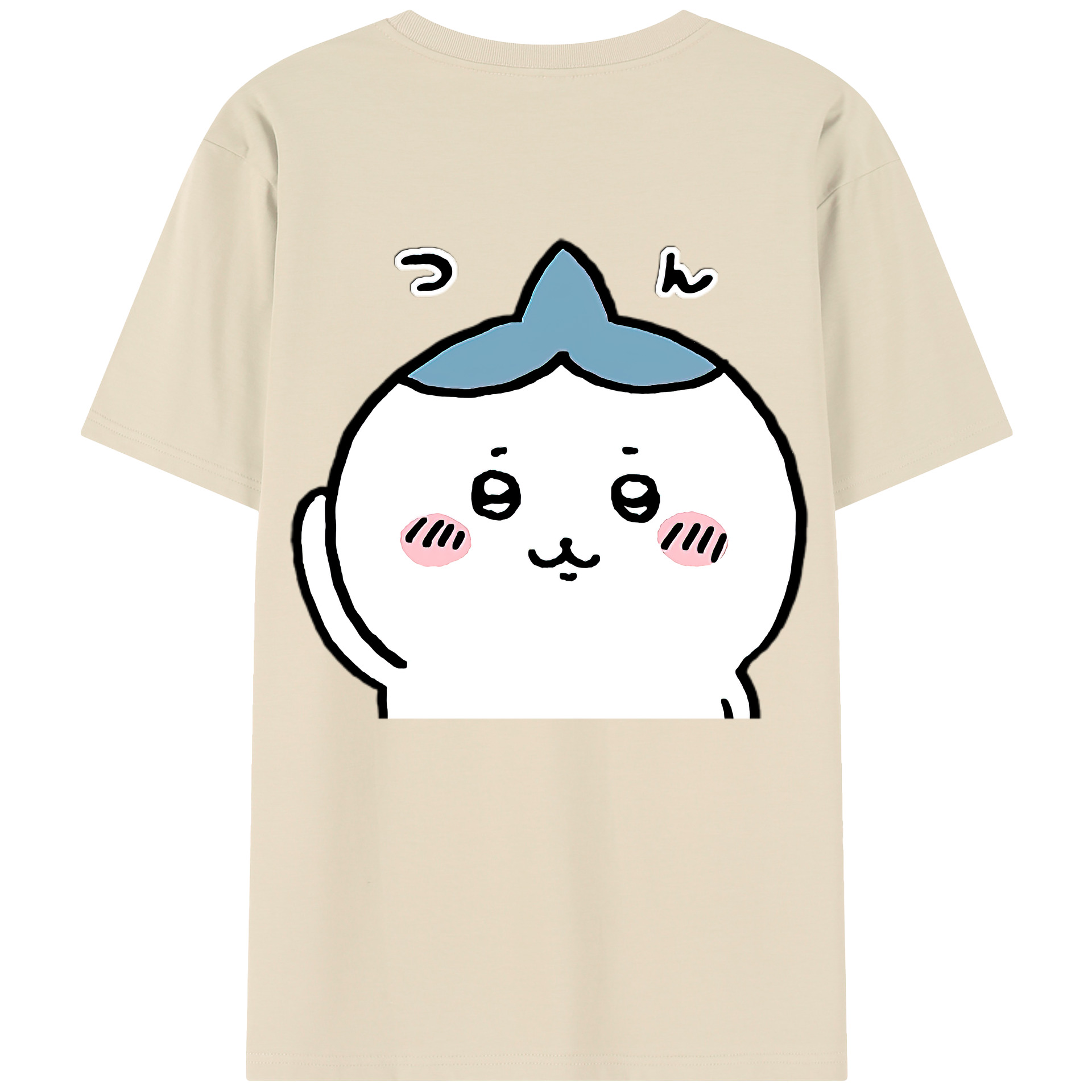 （画像用） ちいかわ ハチワレ Chii-kawa hachiware 綿100％半袖Tシャツ（背面プリント）