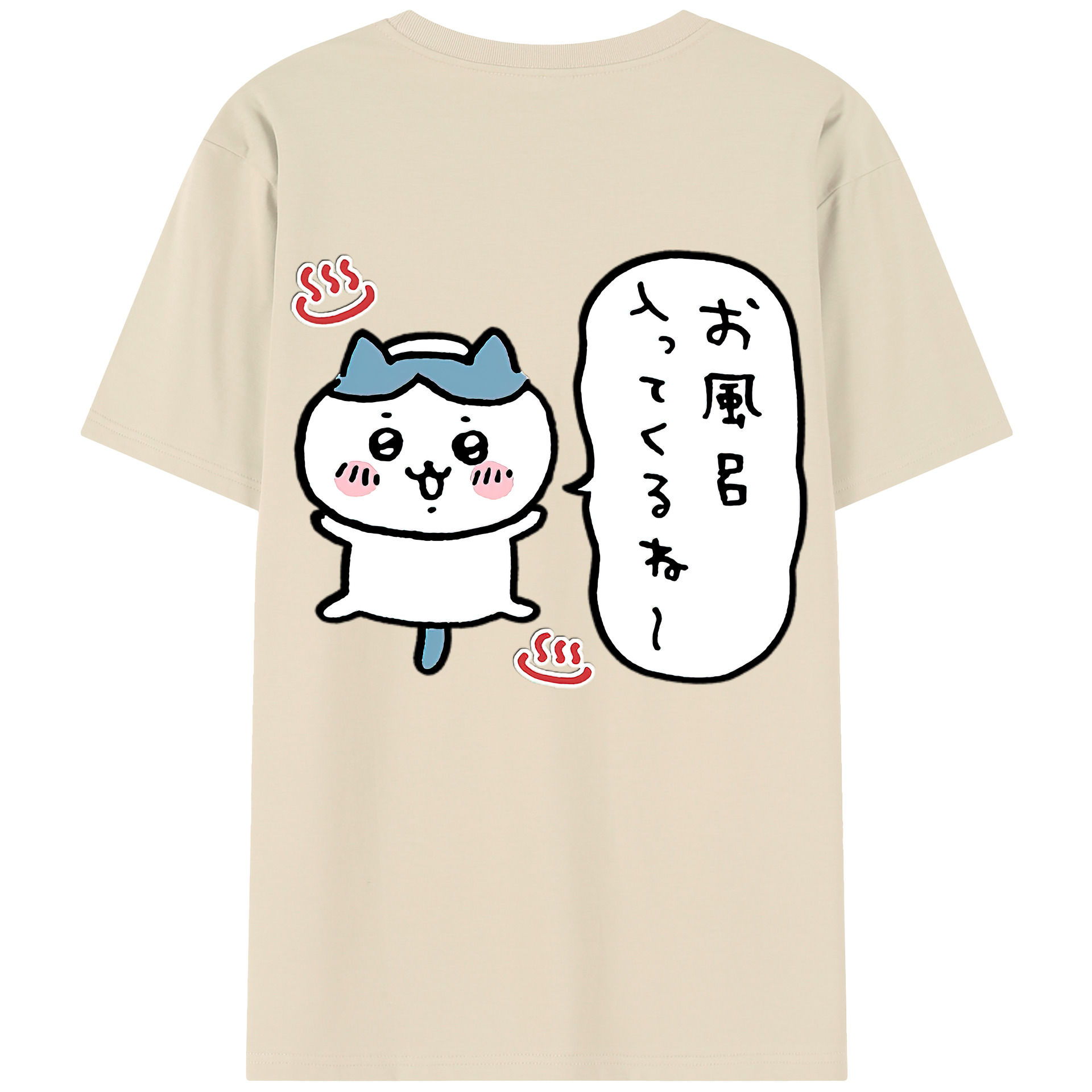 （画像用） ちいかわ ハチワレ Chii-kawa hachiware 綿100％半袖Tシャツ（背面プリント）