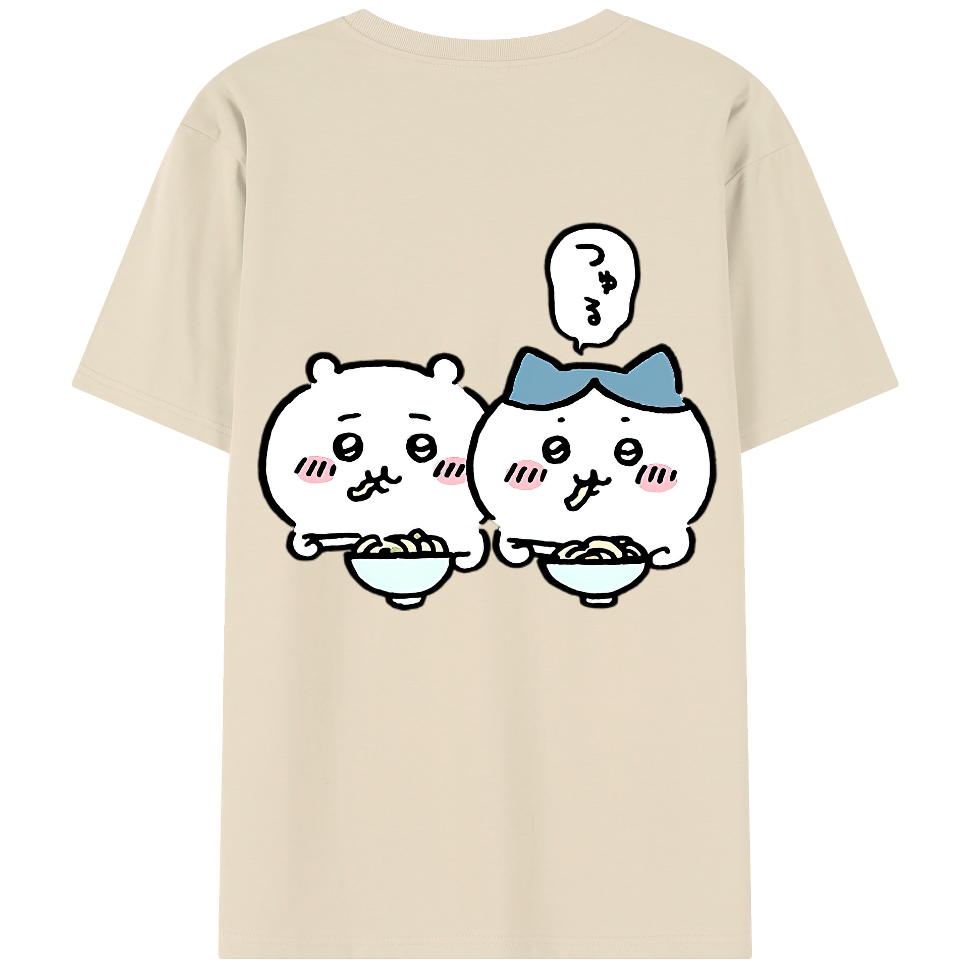 （画像用） ちいかわ ハチワレ Chii-kawa hachiware 綿100％半袖Tシャツ（背面プリント）
