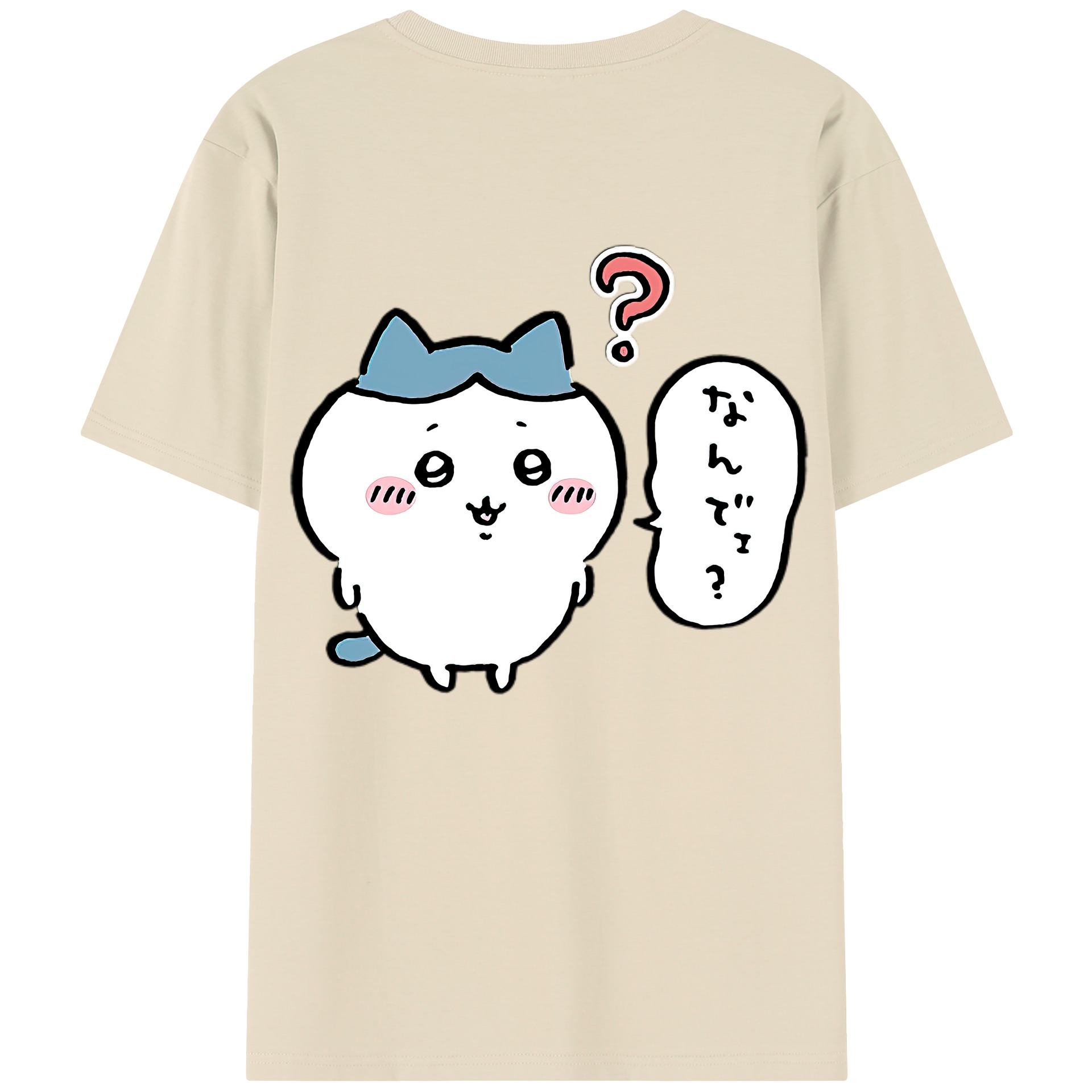 （画像用） ちいかわ ハチワレ Chii-kawa hachiware 綿100％半袖Tシャツ（背面プリント）