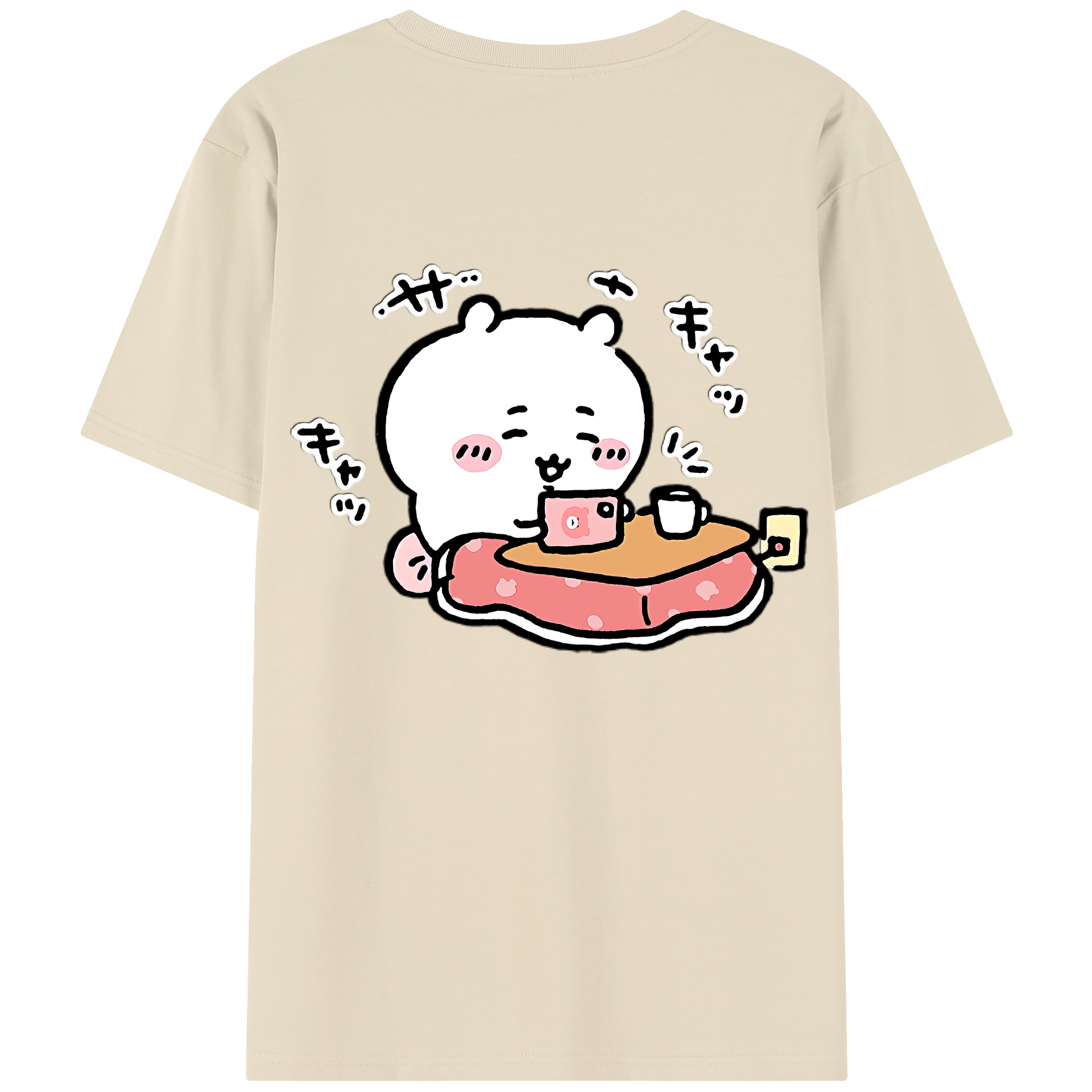 （画像用） ちいかわ ちいかわ Chii-kawa chiikawa 綿100％半袖Tシャツ（背面プリント）