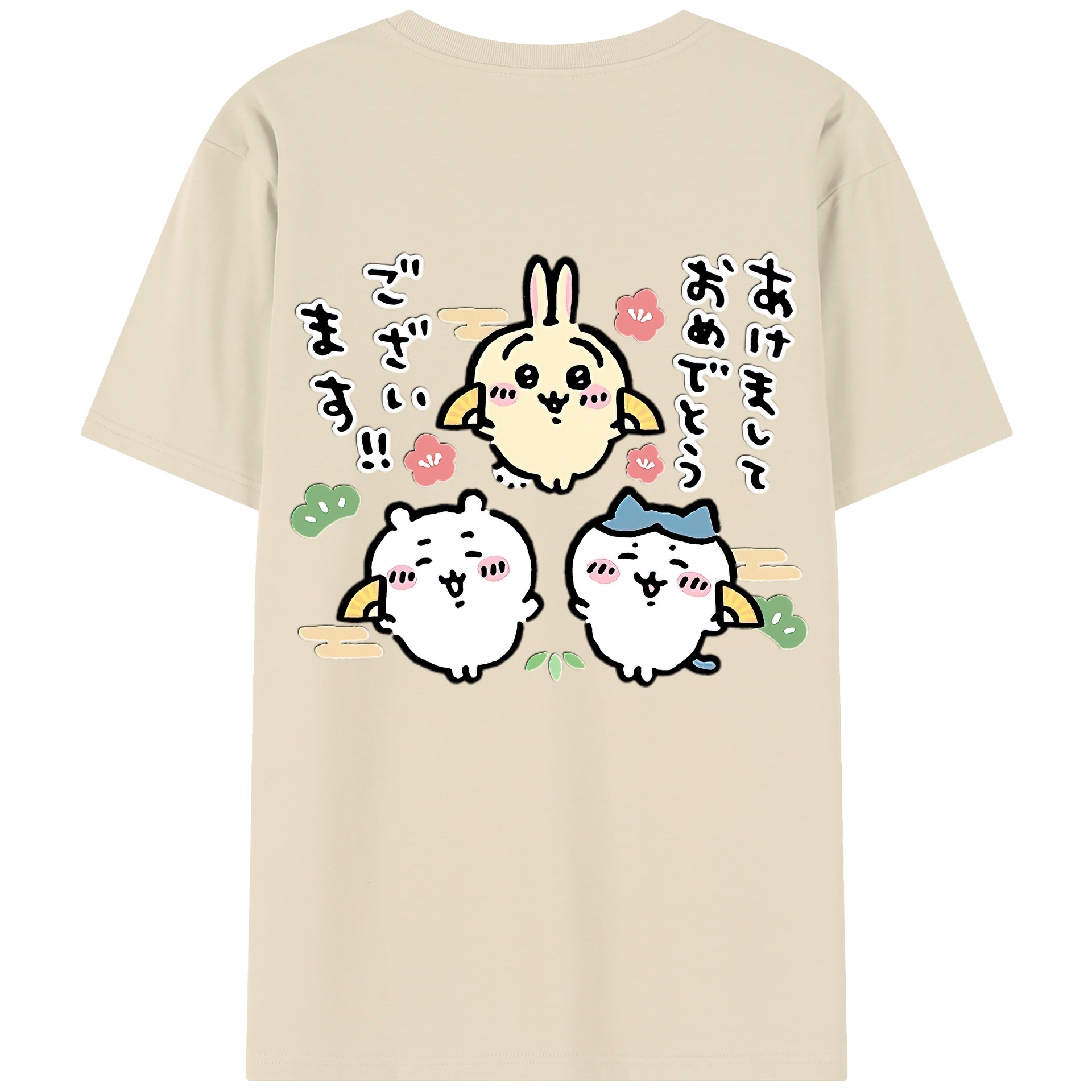 （画像用） ちいかわ ちいかわ Chii-kawa chiikawa 綿100％半袖Tシャツ（背面プリント）