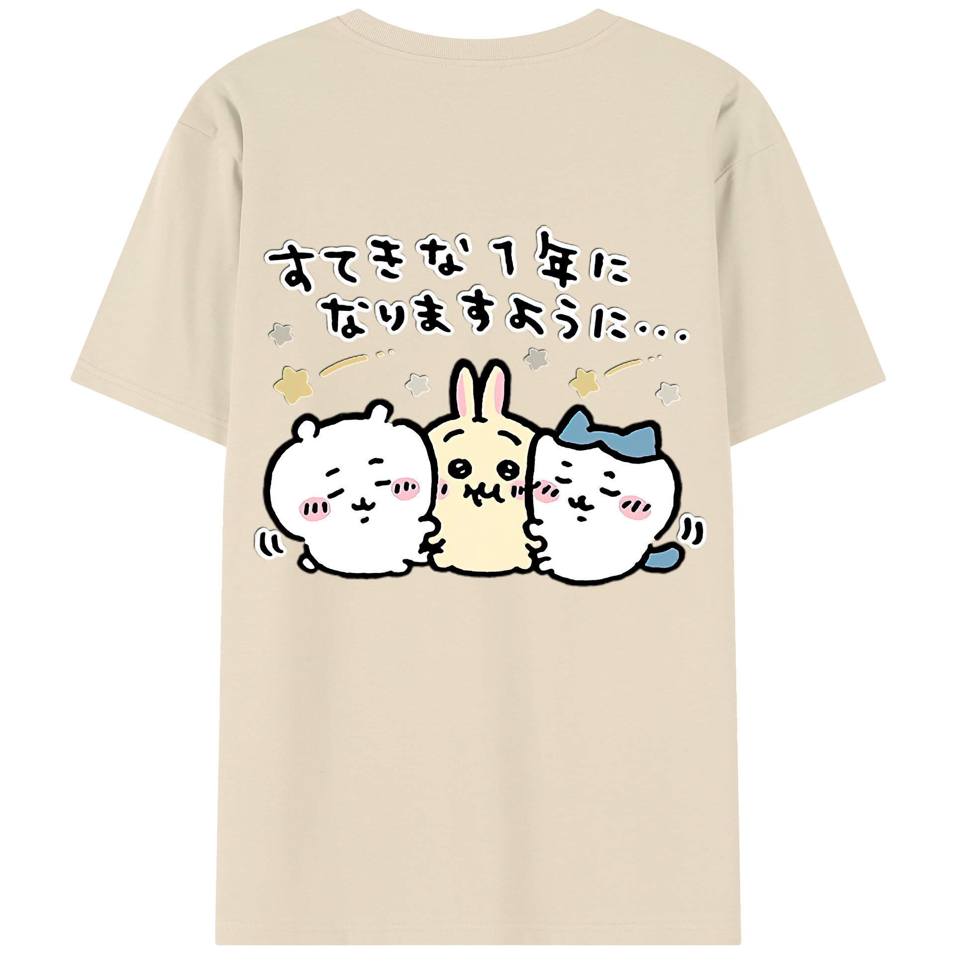 （画像用） ちいかわ ちいかわ Chii-kawa chiikawa 綿100％半袖Tシャツ（背面プリント）