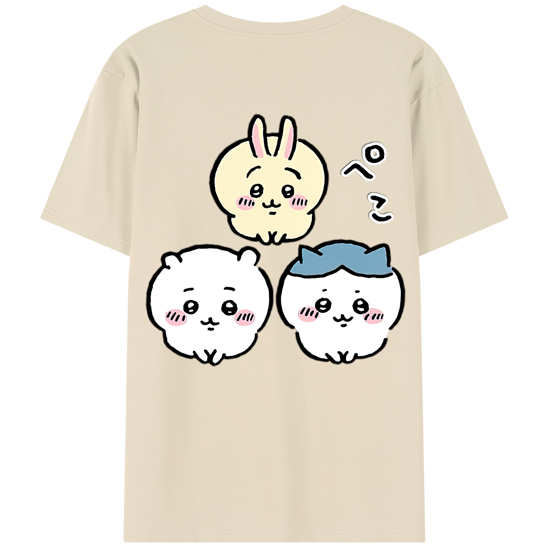 （画像用） ちいかわ うさぎ Chii-kawa usagi 綿100％半袖Tシャツ（背面プリント）