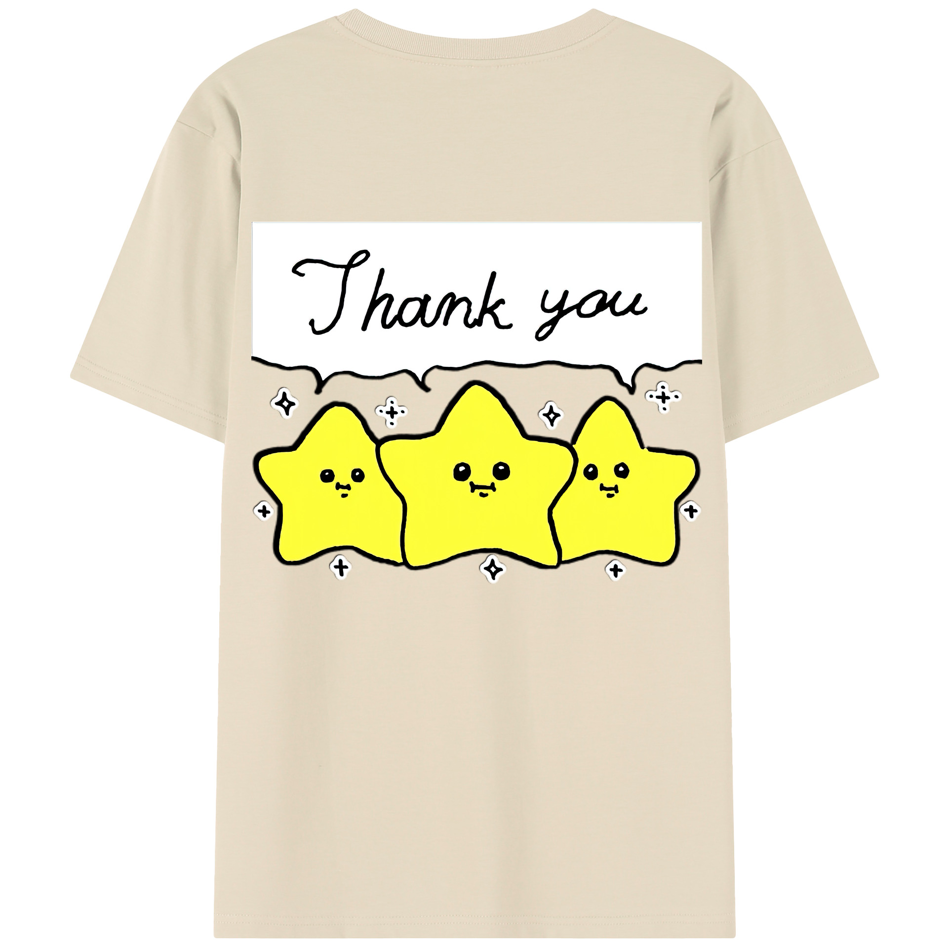 （画像用） ちいかわ 流れ星 Chii-kawa Shooting star 綿100％半袖Tシャツ（背面プリント）