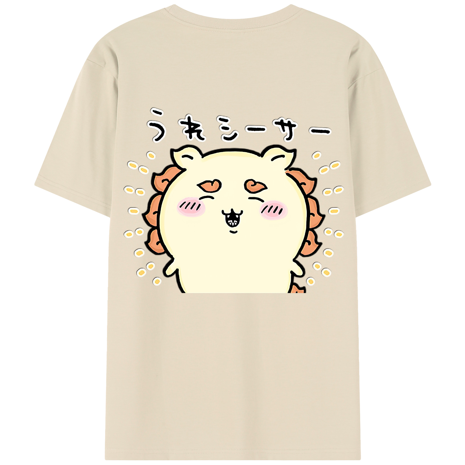（画像用） ちいかわ シーサー Chii-kawa Shisa 綿100％半袖Tシャツ（背面プリント）