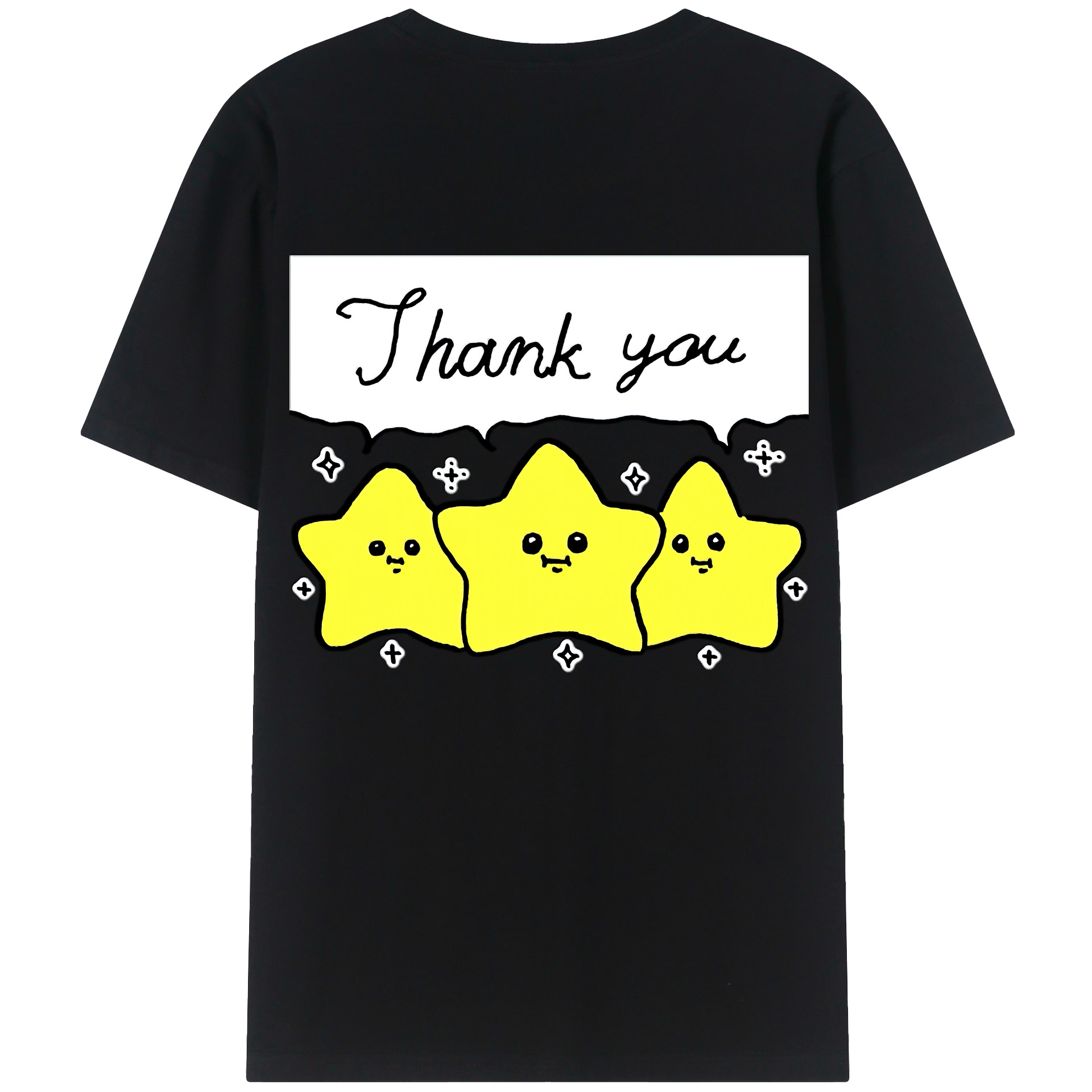 （画像用） ちいかわ 流れ星 Chii-kawa Shooting star 綿100％半袖Tシャツ（背面プリント）