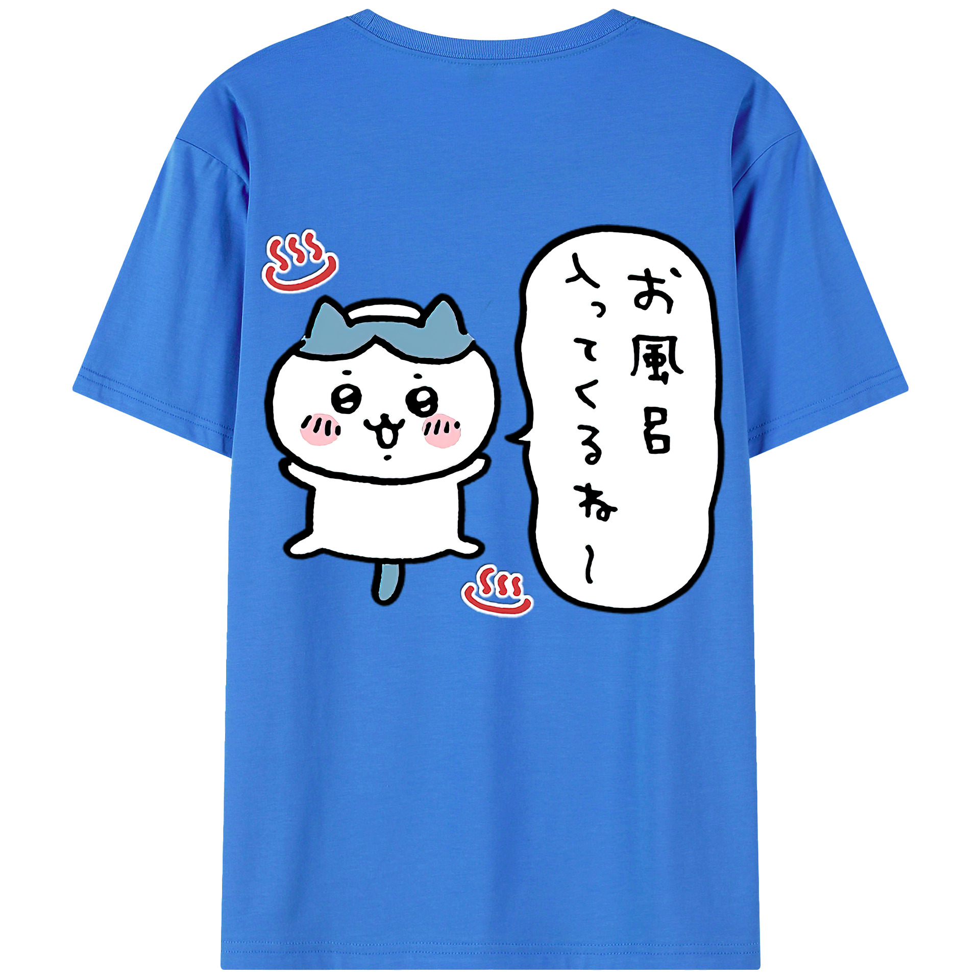 （画像用） ちいかわ ハチワレ Chii-kawa hachiware 綿100％半袖Tシャツ（背面プリント）