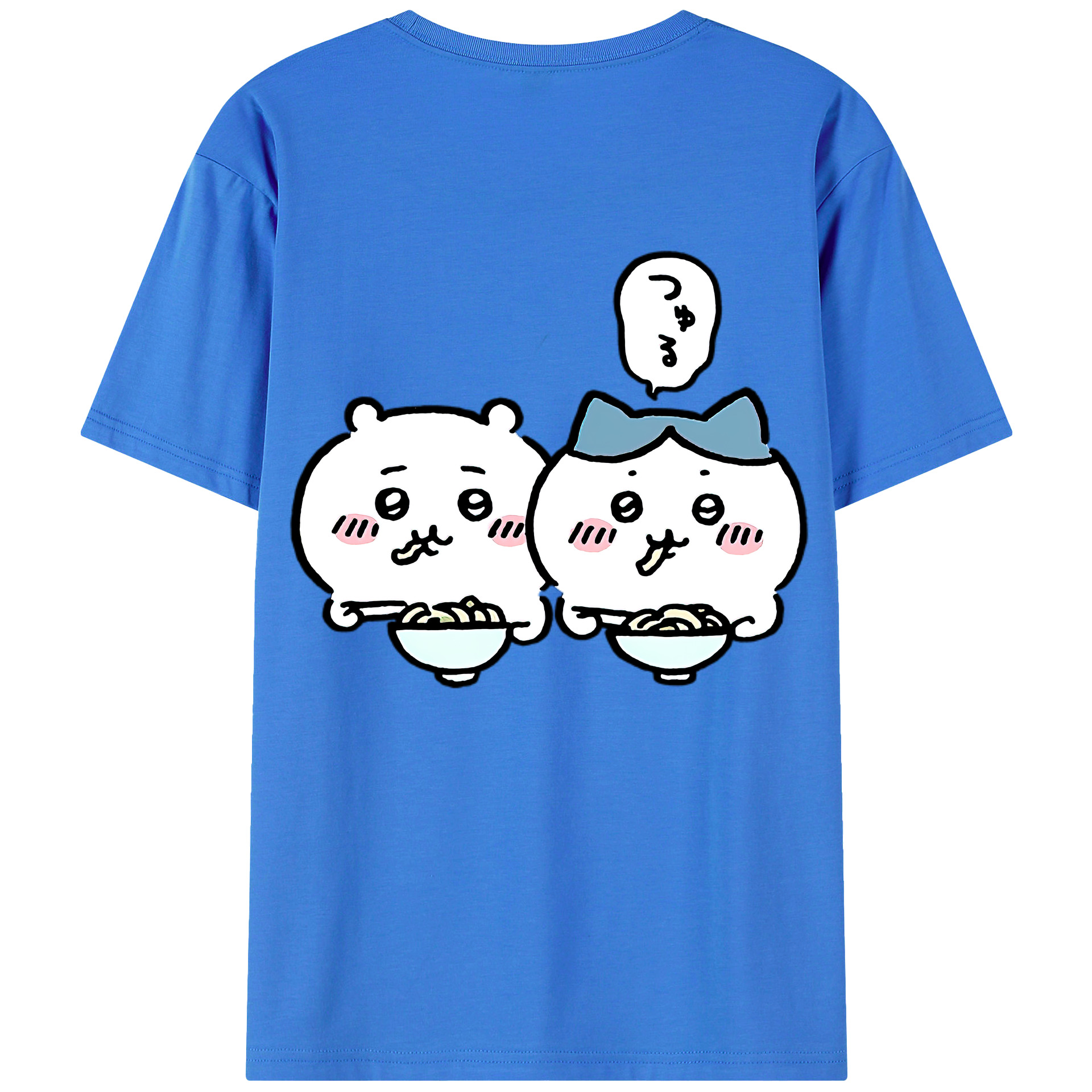 （画像用） ちいかわ ハチワレ Chii-kawa hachiware 綿100％半袖Tシャツ（背面プリント）