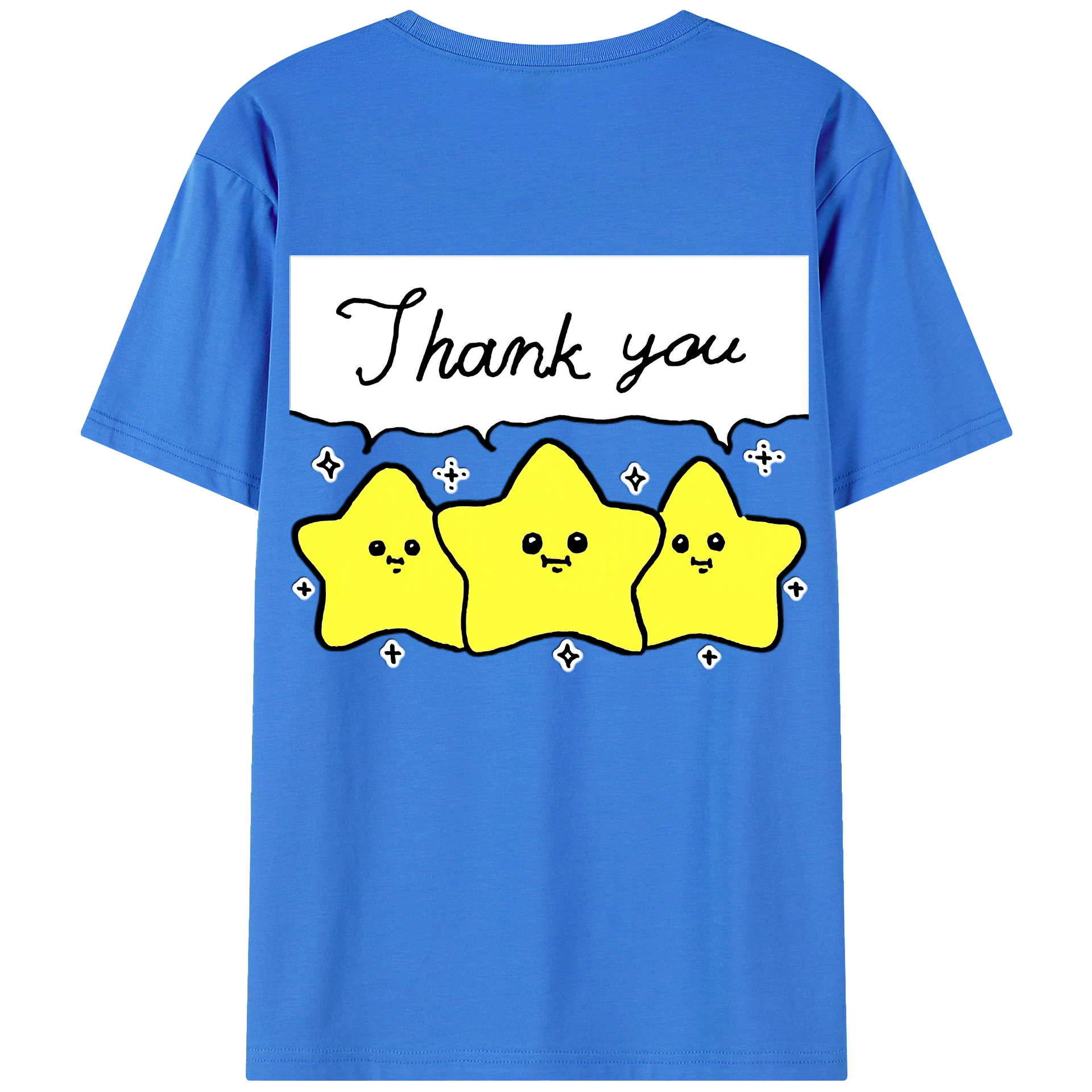 （画像用） ちいかわ 流れ星 Chii-kawa Shooting star 綿100％半袖Tシャツ（背面プリント）