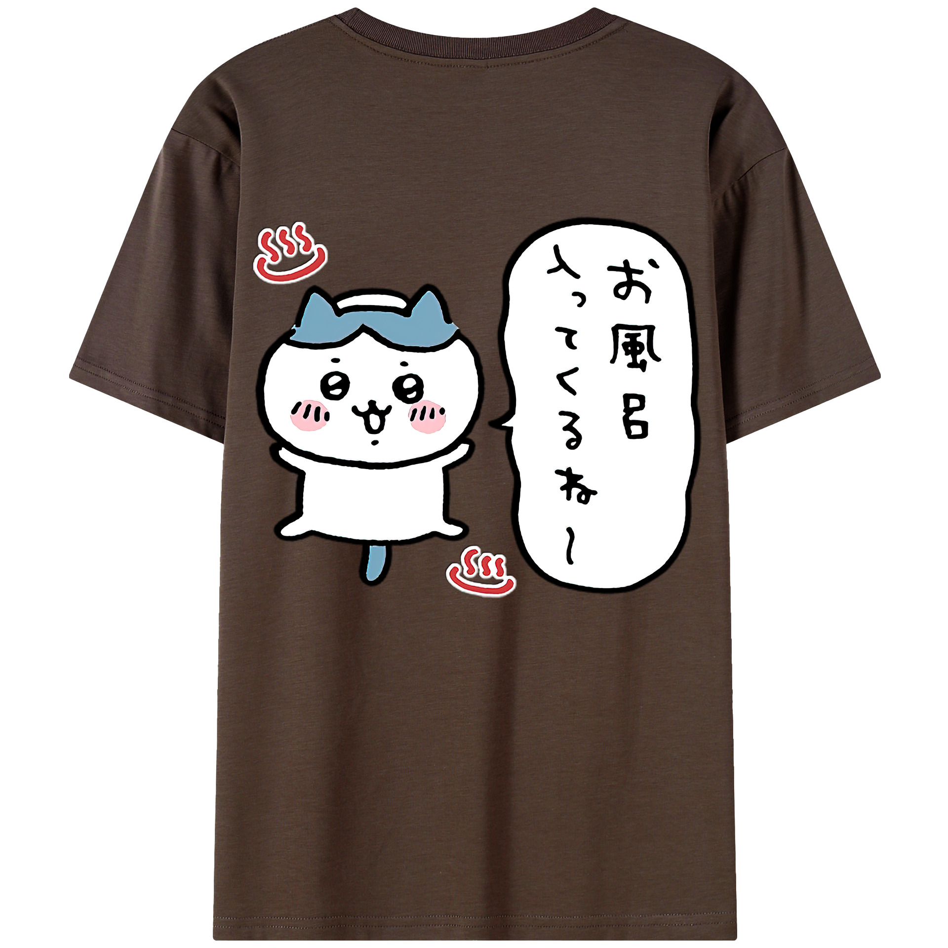 （画像用） ちいかわ ハチワレ Chii-kawa hachiware 綿100％半袖Tシャツ（背面プリント）