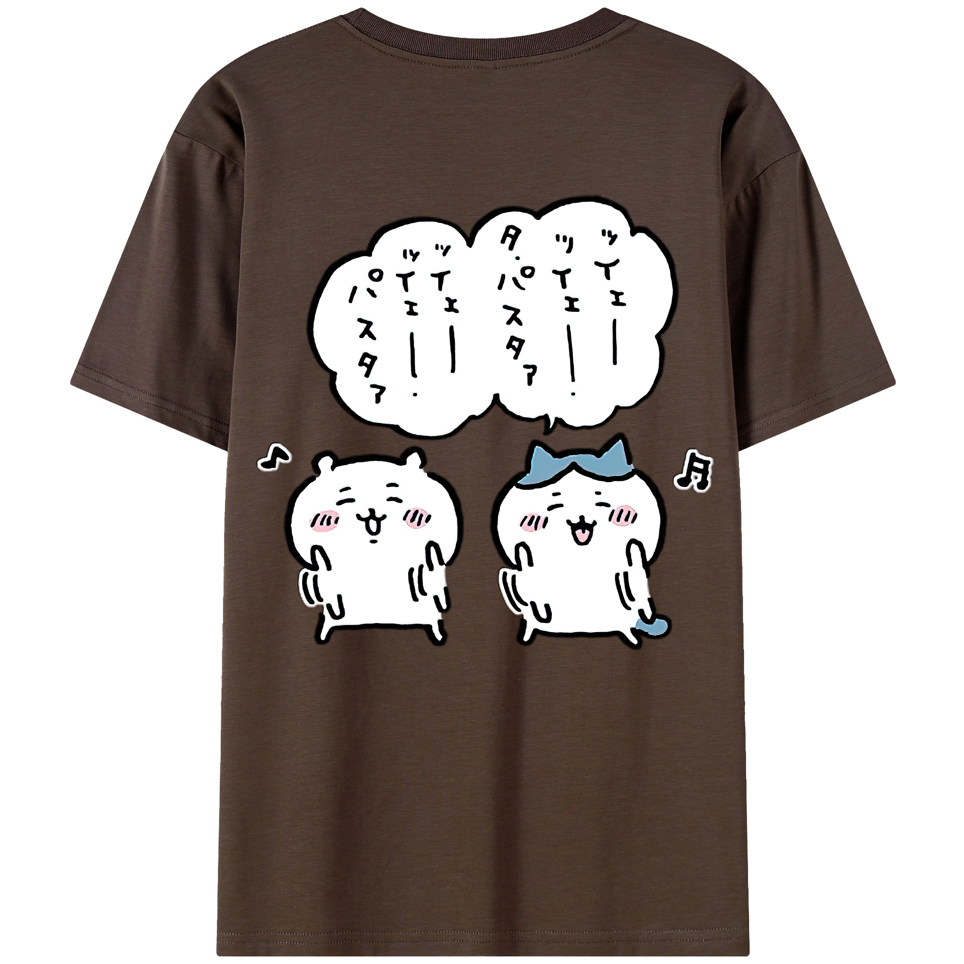 （画像用） ちいかわ ハチワレ Chii-kawa hachiware 綿100％半袖Tシャツ（背面プリント）