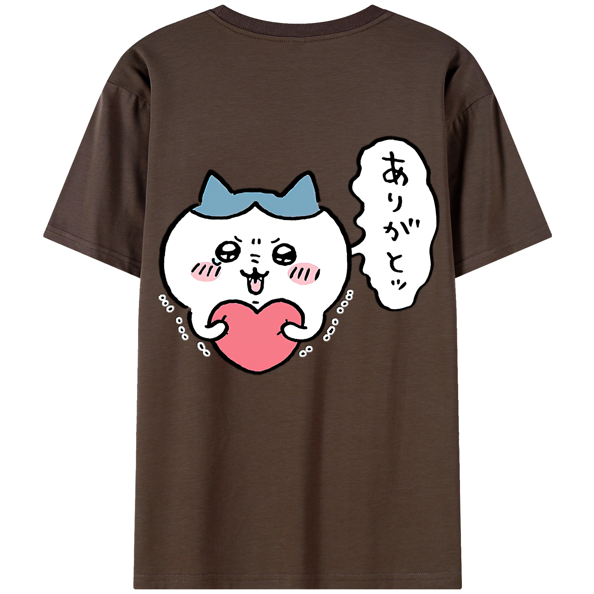 （画像用） ちいかわ ハチワレ Chii-kawa hachiware 綿100％半袖Tシャツ（背面プリント）