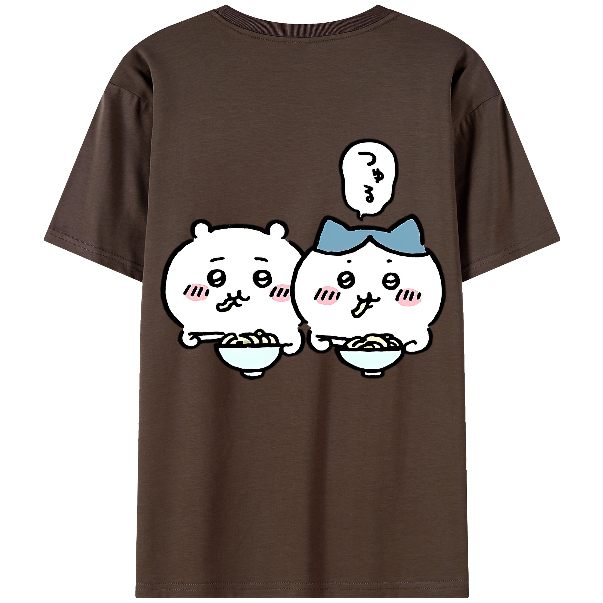 （画像用） ちいかわ ハチワレ Chii-kawa hachiware 綿100％半袖Tシャツ（背面プリント）