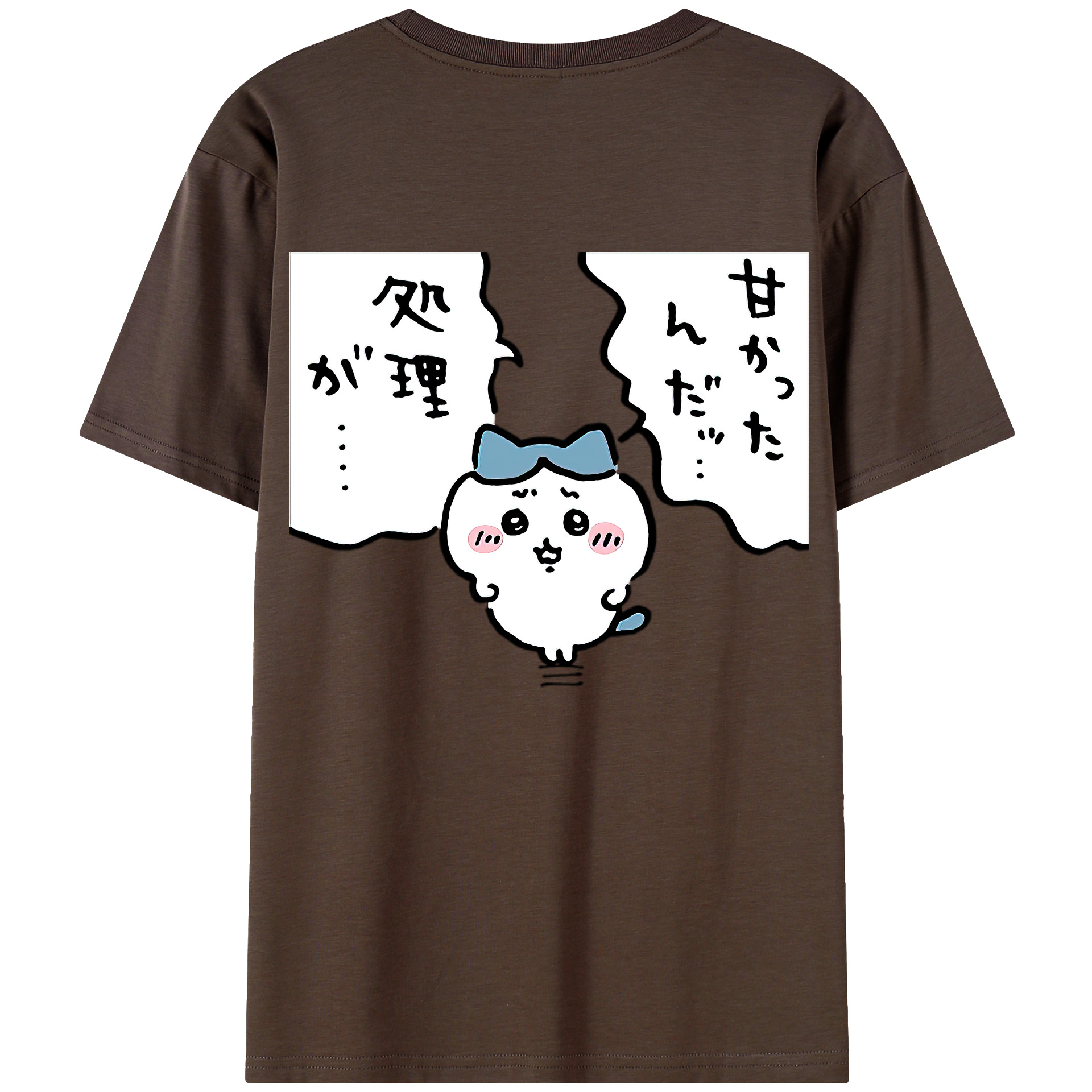（画像用） ちいかわ ハチワレ Chii-kawa hachiware 綿100％半袖Tシャツ（背面プリント）