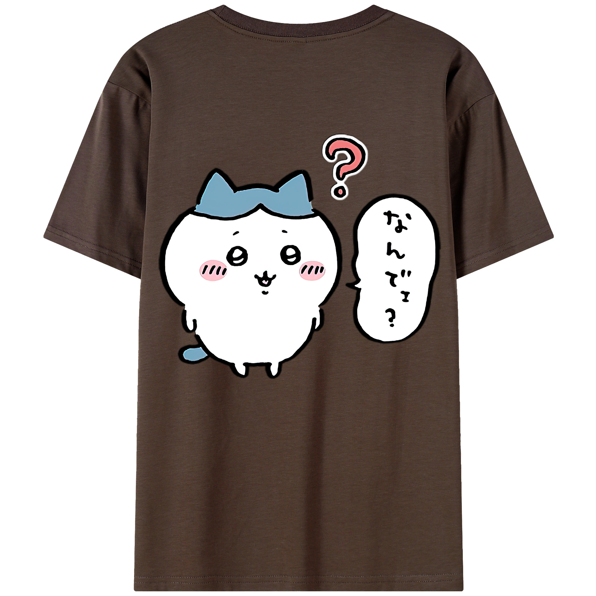 （画像用） ちいかわ ハチワレ Chii-kawa hachiware 綿100％半袖Tシャツ（背面プリント）