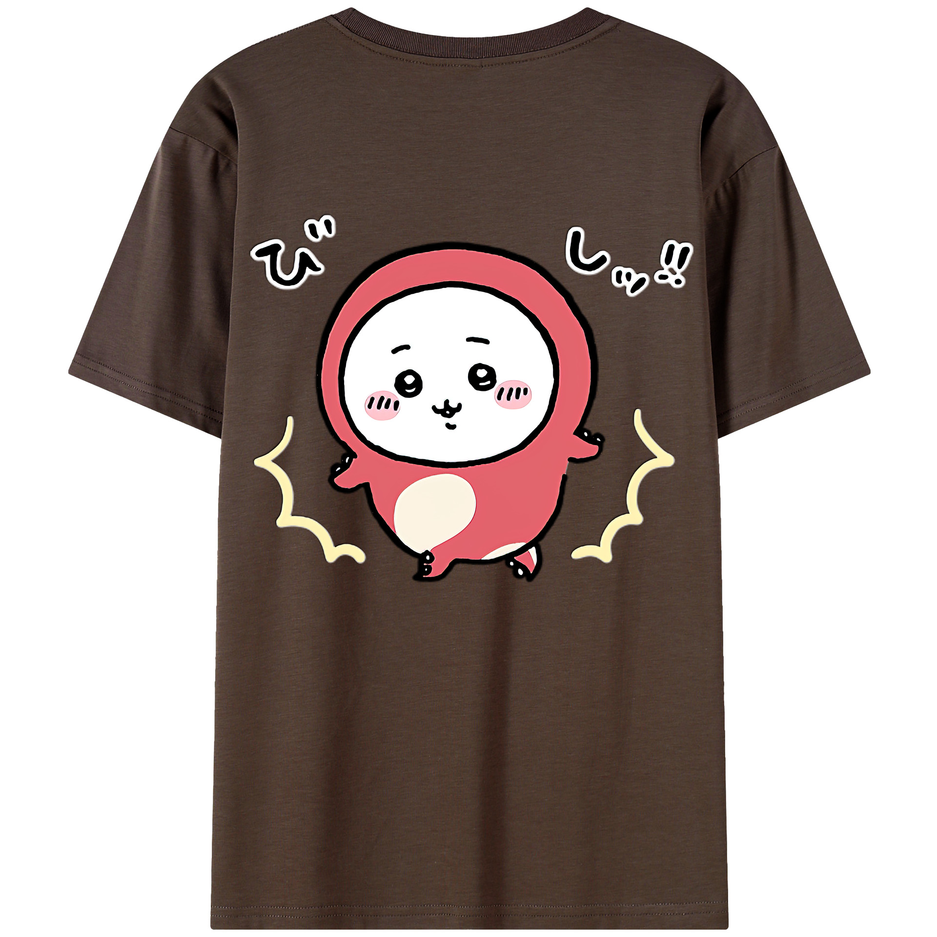 （画像用） ちいかわ ちいかわ Chii-kawa chiikawa 綿100％半袖Tシャツ（背面プリント）
