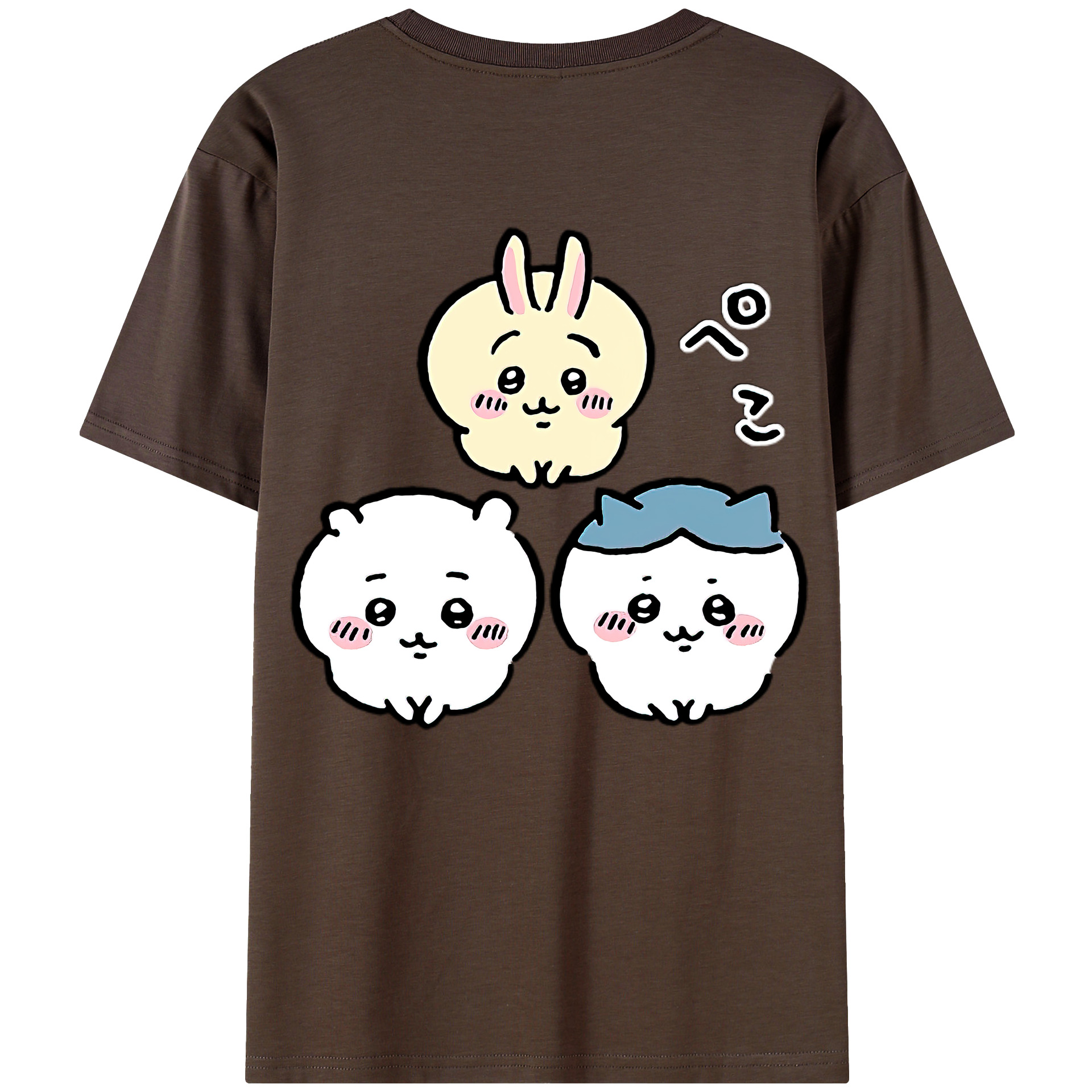（画像用） ちいかわ うさぎ Chii-kawa usagi 綿100％半袖Tシャツ（背面プリント）