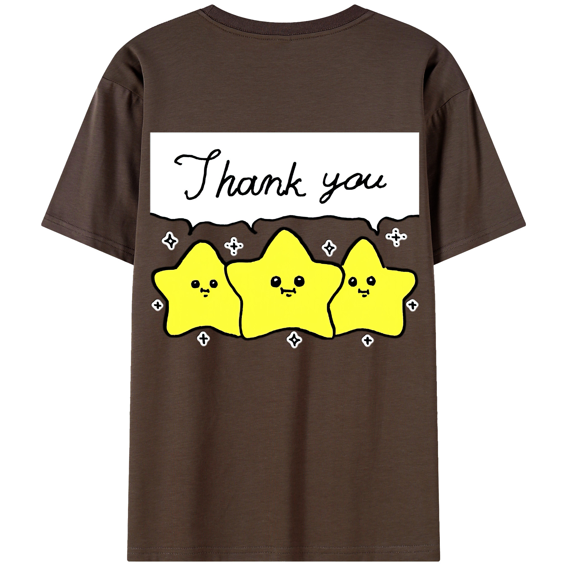 （画像用） ちいかわ 流れ星 Chii-kawa Shooting star 綿100％半袖Tシャツ（背面プリント）