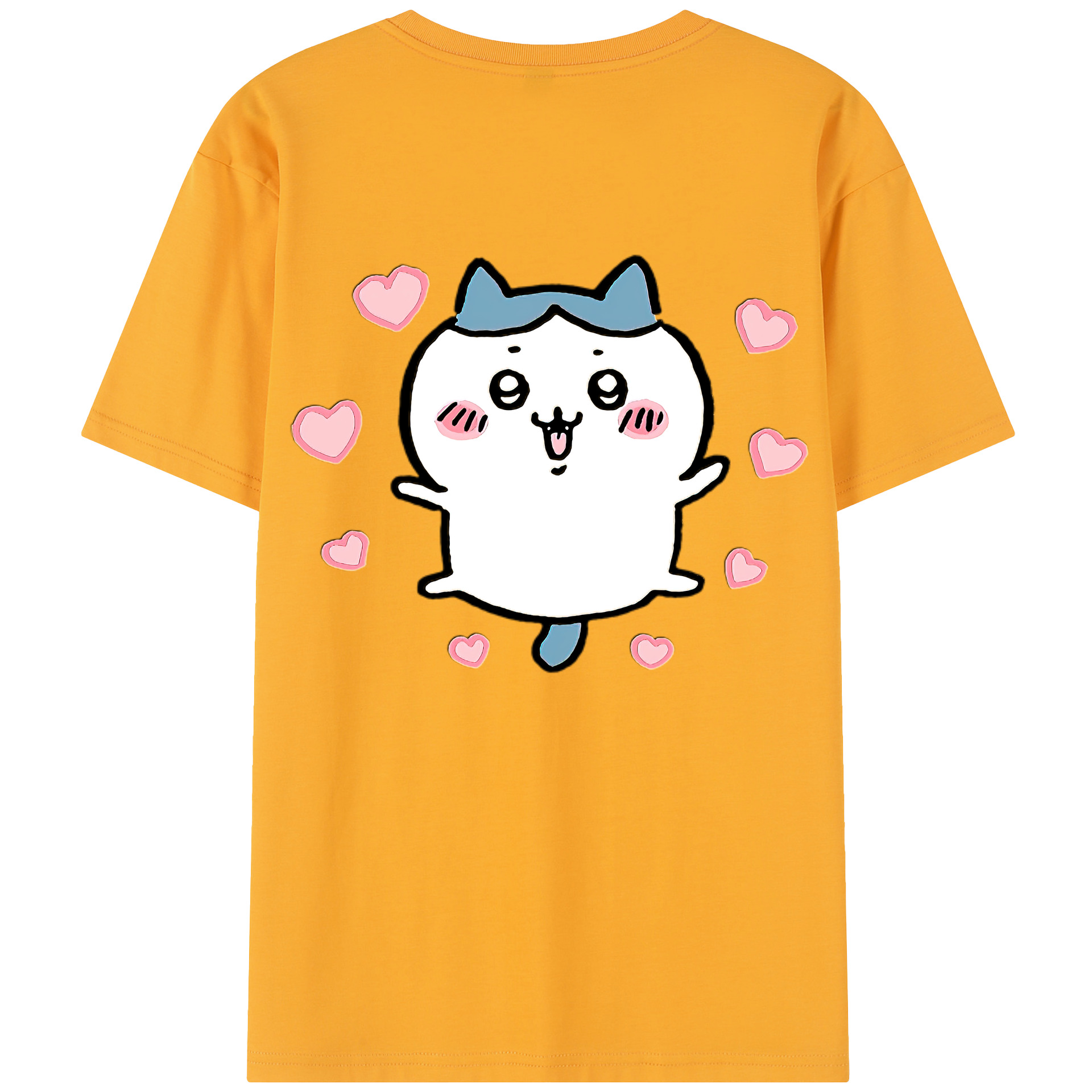 （画像用） ちいかわ ハチワレ Chii-kawa hachiware 綿100％半袖Tシャツ（背面プリント）