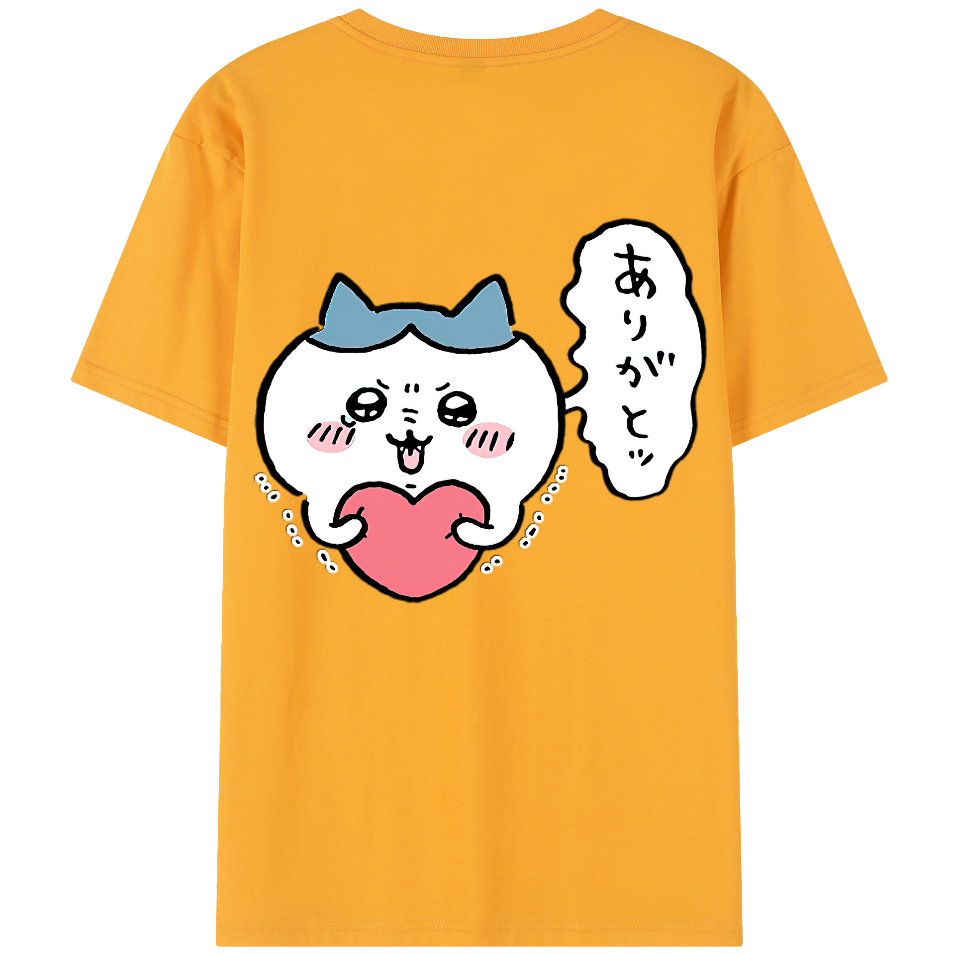 （画像用） ちいかわ ハチワレ Chii-kawa hachiware 綿100％半袖Tシャツ（背面プリント）